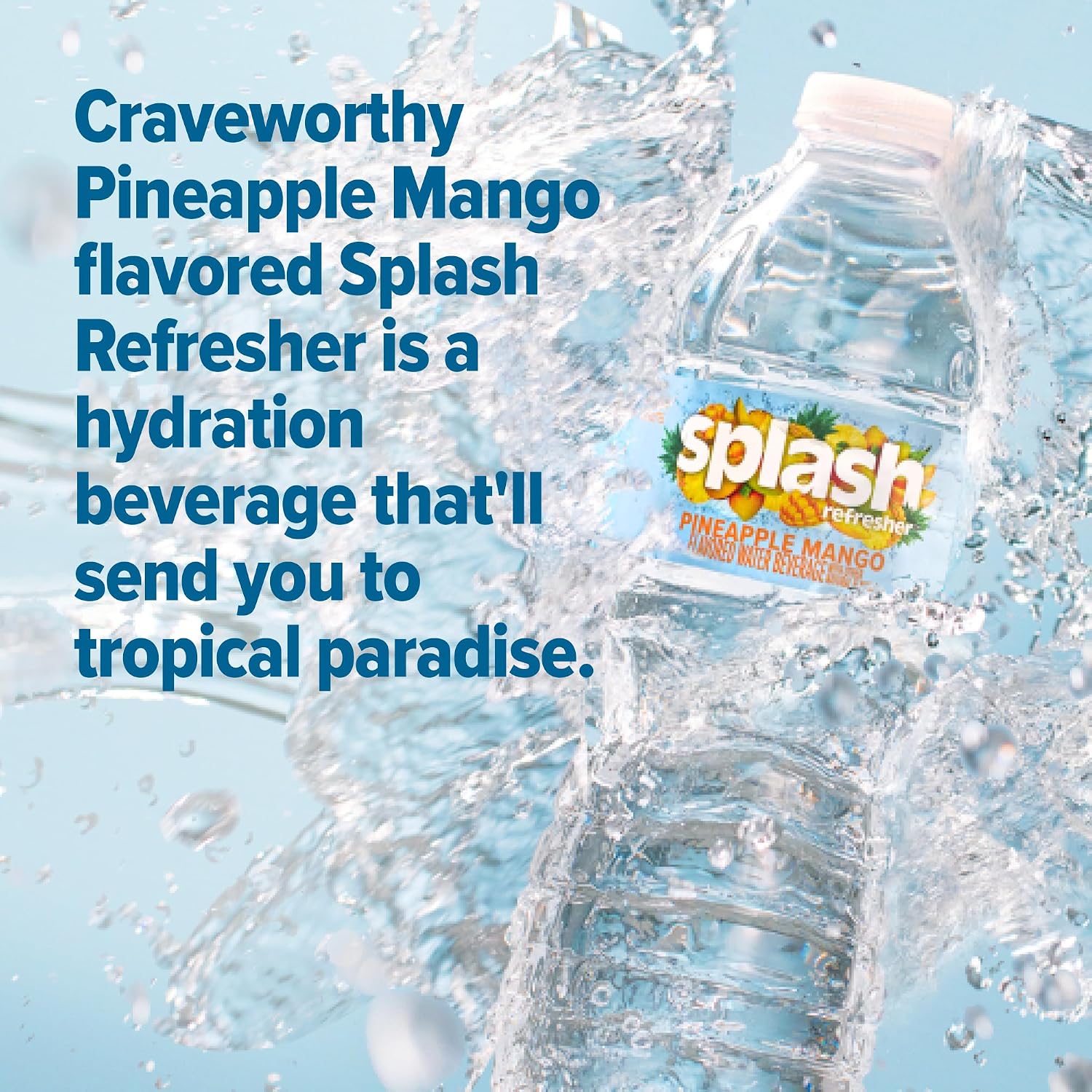 SPLASH REFRESHER Flavored Water Bottles, Lemon - 6 Pack | Refreshing Flavored Bottled Water with Electrolytes - Zero Sugar & Zero Calories - 16.9 Fl Oz