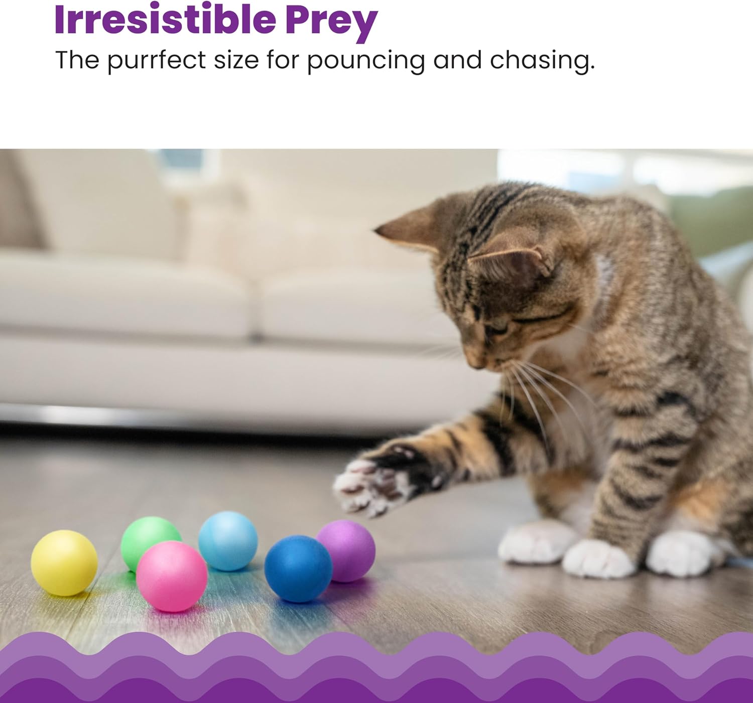 Catstages Tower of Tracks Cat Toy – 3-Level Track Tower with 6 Balls, Interactive Cat Toy for Indoor Enrichment