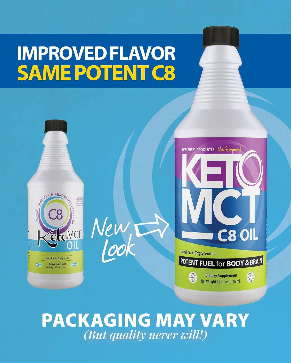 LifeSense C8 MCT Oil, Keto-Friendly, Sourced from Coconut Oil, Clinically Proven to Increase Ketone Production, Optimal Fuel for the Brain and Body