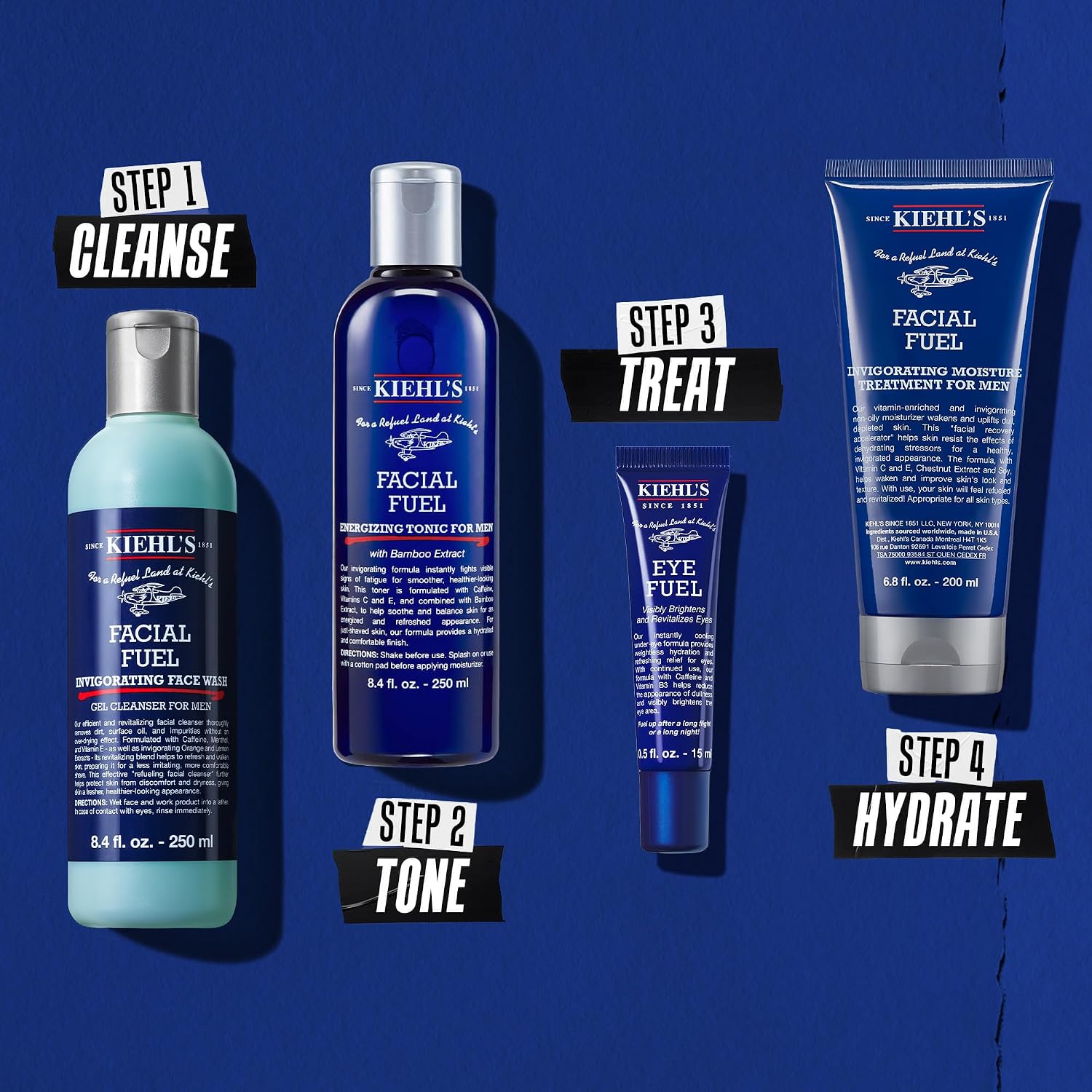 Kiehl's - Facial Fuel Men's Energizing Moisturizer | Men's Daily Face Moisturizer to Revive Skin - With Vitamin Cg & Caffeine - Fast Absorbing & Non-Greasy