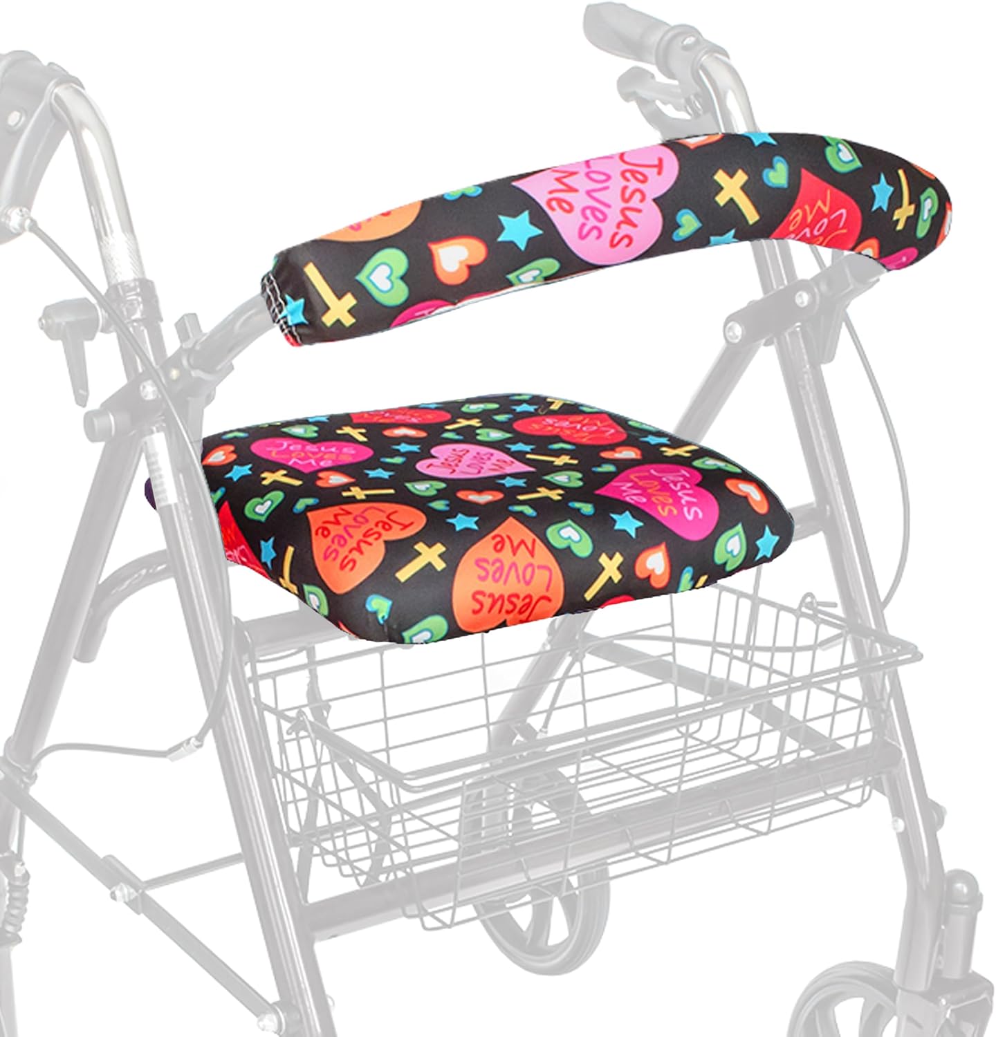 Top Glides Playful Purple Universal Rollator Walker Seat and Backrest Covers (Purple)