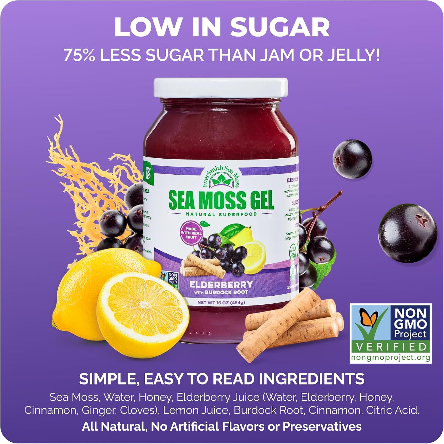 EverSmith Organics Wildcrafted Irish Sea Moss Gel, Mango Pineapple, 1 Jar