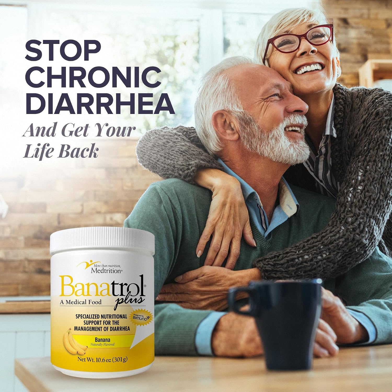 Medtrition Banatrol® Natural Anti-Diarrheal with Prebiotics, Relief from Chronic Diarrhea, IBS, Recurring Diarrhea, Clinically Supported Medical Food, Non-Constipating, 75 Servings (Pineapple)