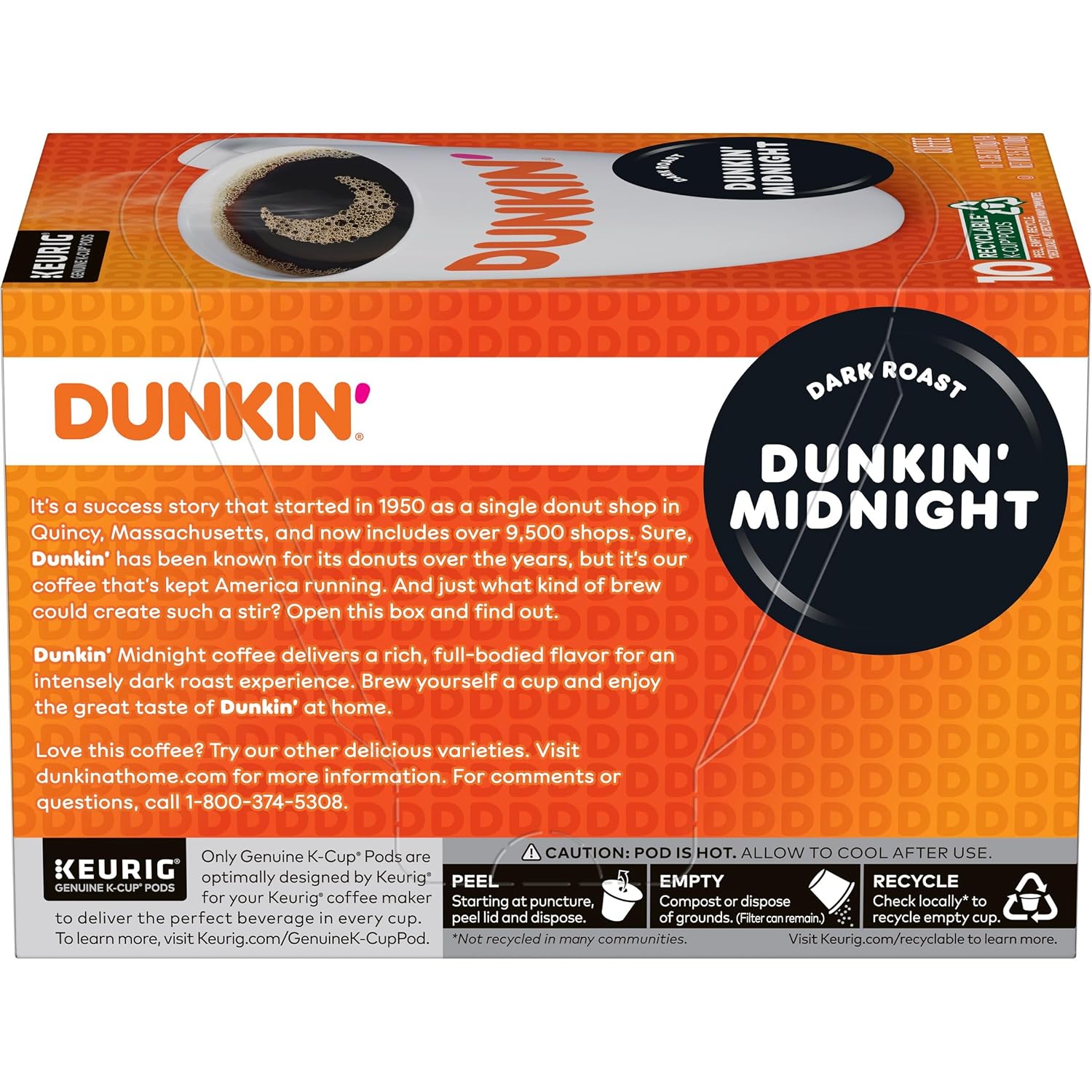 Dunkin’ Original Blend Medium Roast Coffee, Keurig K-Cup Pods, 60 Count | 6 boxes of 10 single serve coffee pods each, Rich & smooth flavor, Made with arabica coffee, Shelf stable, SNAP EBT eligible