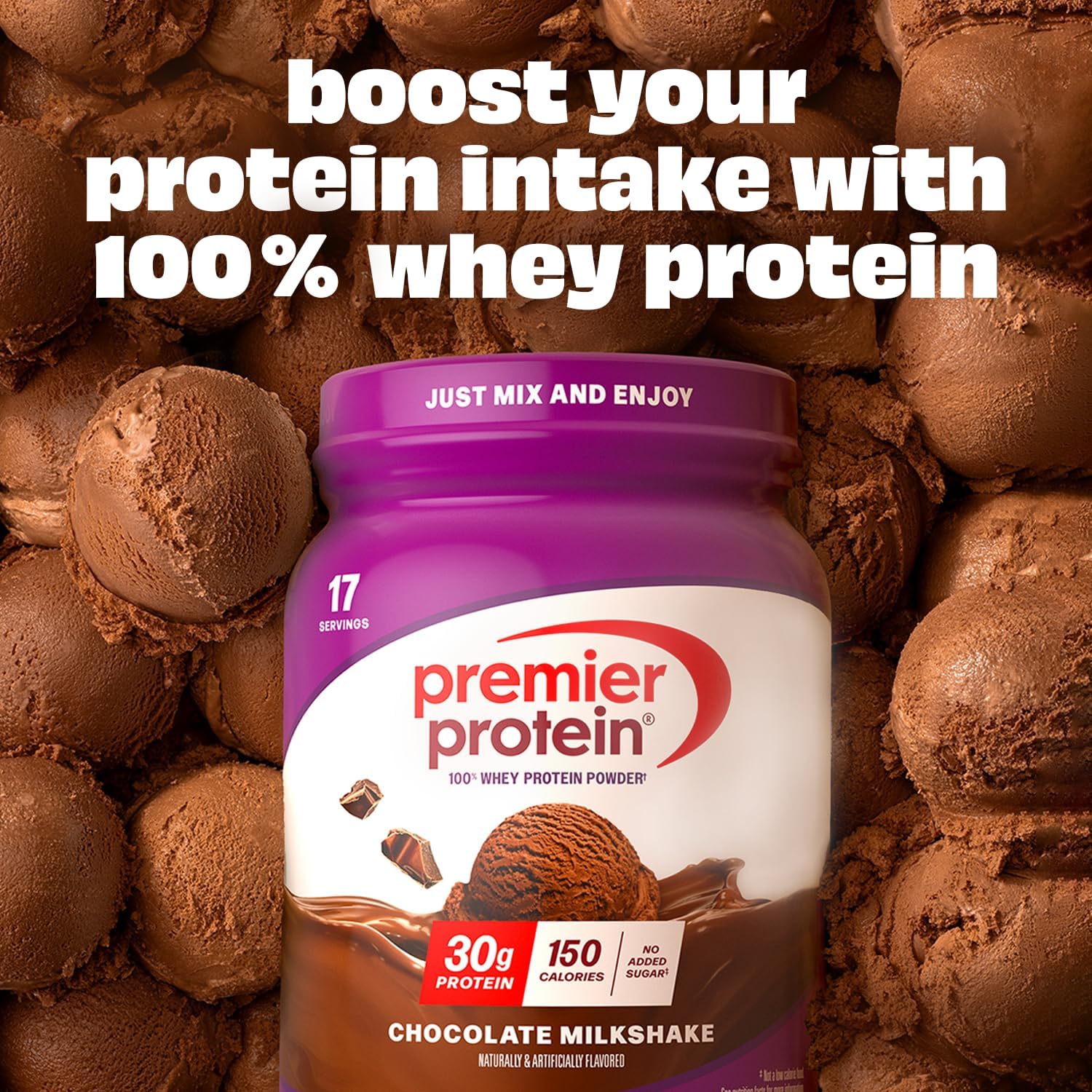 Premier Protein 30g High Protein Powder, 100% Whey, Chocolate, 17 Servings | No Added Sugar, Supports Muscle Health, Soy & Gluten-Free, 1.44 lb
