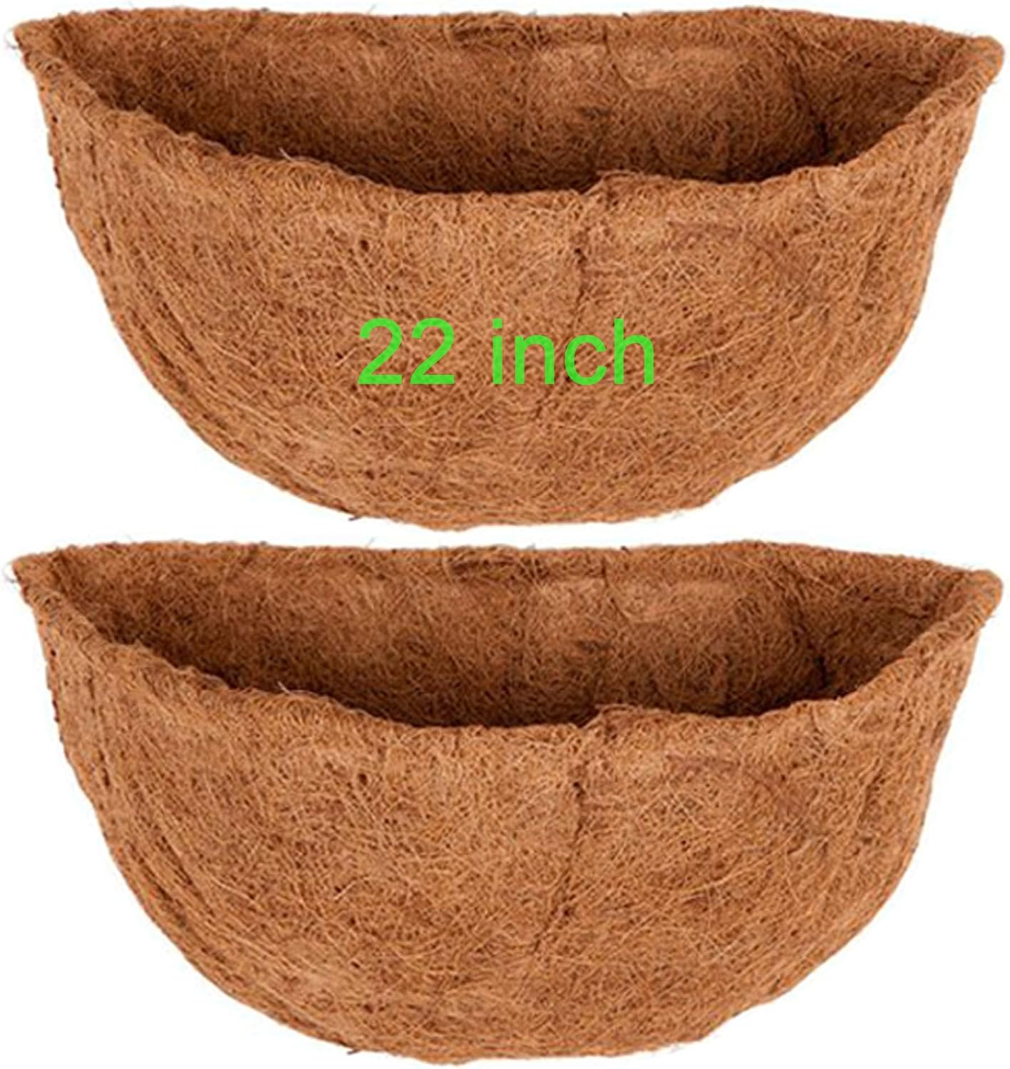 2 PCS Half Round Coco Liner 16" Nature Hanging Wall Basket Liners