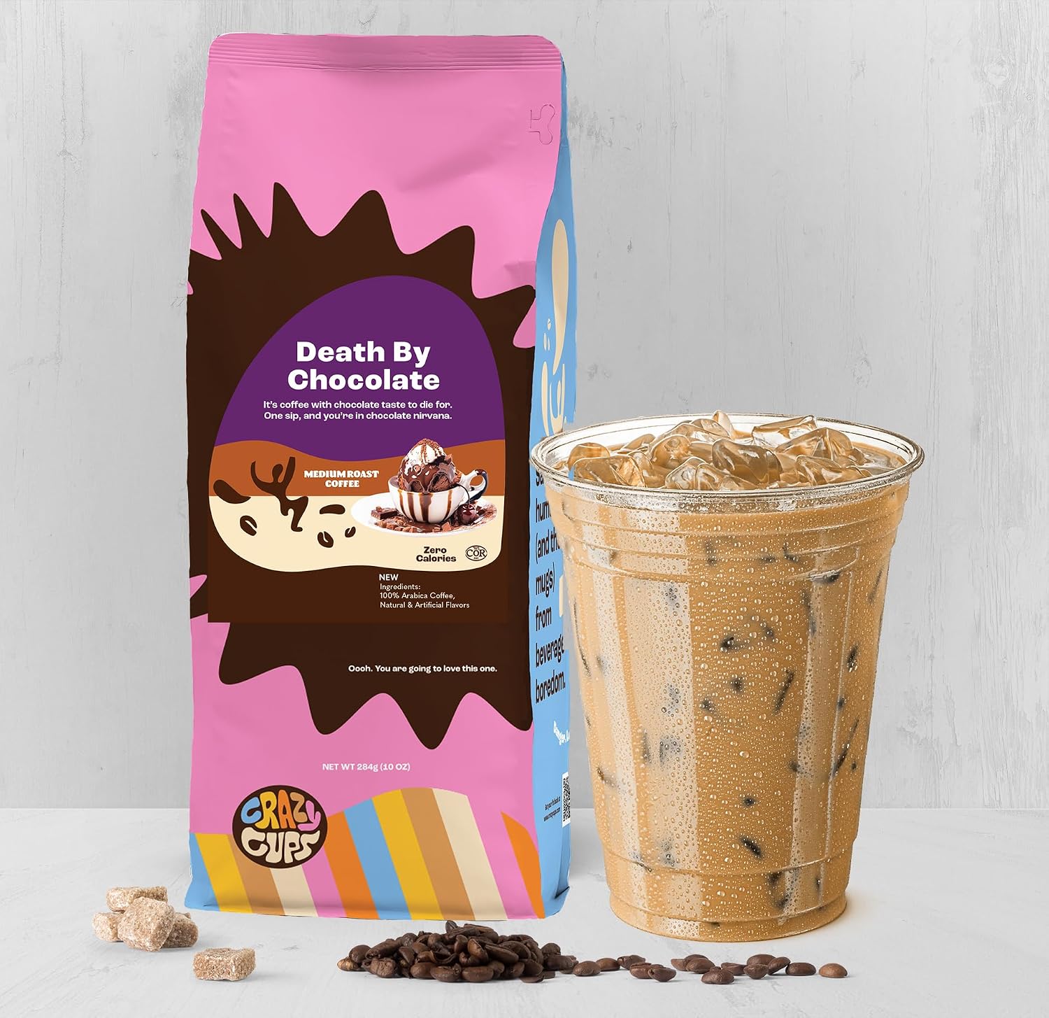 Crazy Cups Flavored Ground Coffee, Cinnamon French Toast, in 10 oz Bag, For Brewing Flavored Hot or Iced Coffee
