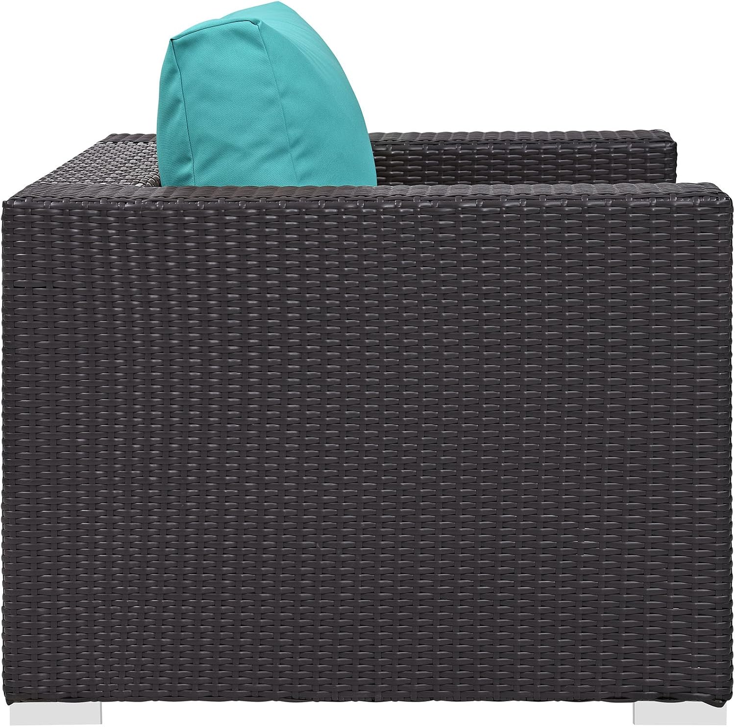 Modway Convene Wicker Rattan Outdoor Patio Loveseat in Espresso White
