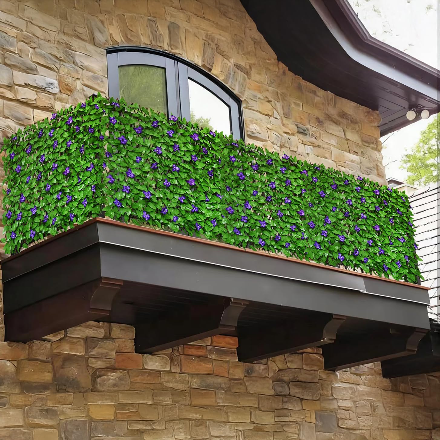 Expandable Fence Privacy Screen for Balcony Patio Outdoor,Decorative Faux Ivy Fencing Panel,Artificial Hedges (Single Sided Leaves)……