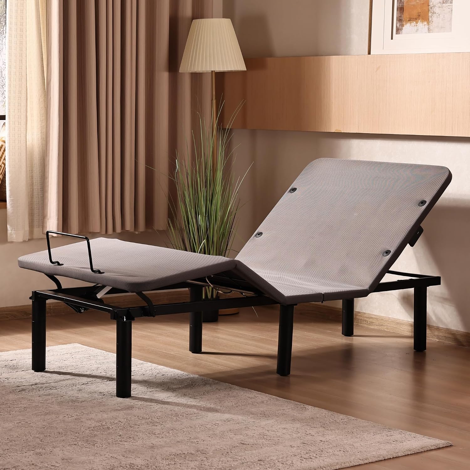 Fromann Adjustable Twin XL Bed Base Frame with Wireless Remote,USB Ports, Zero Gravity,Under Bed Led Lighting (Includes Synchronization Connector to King)