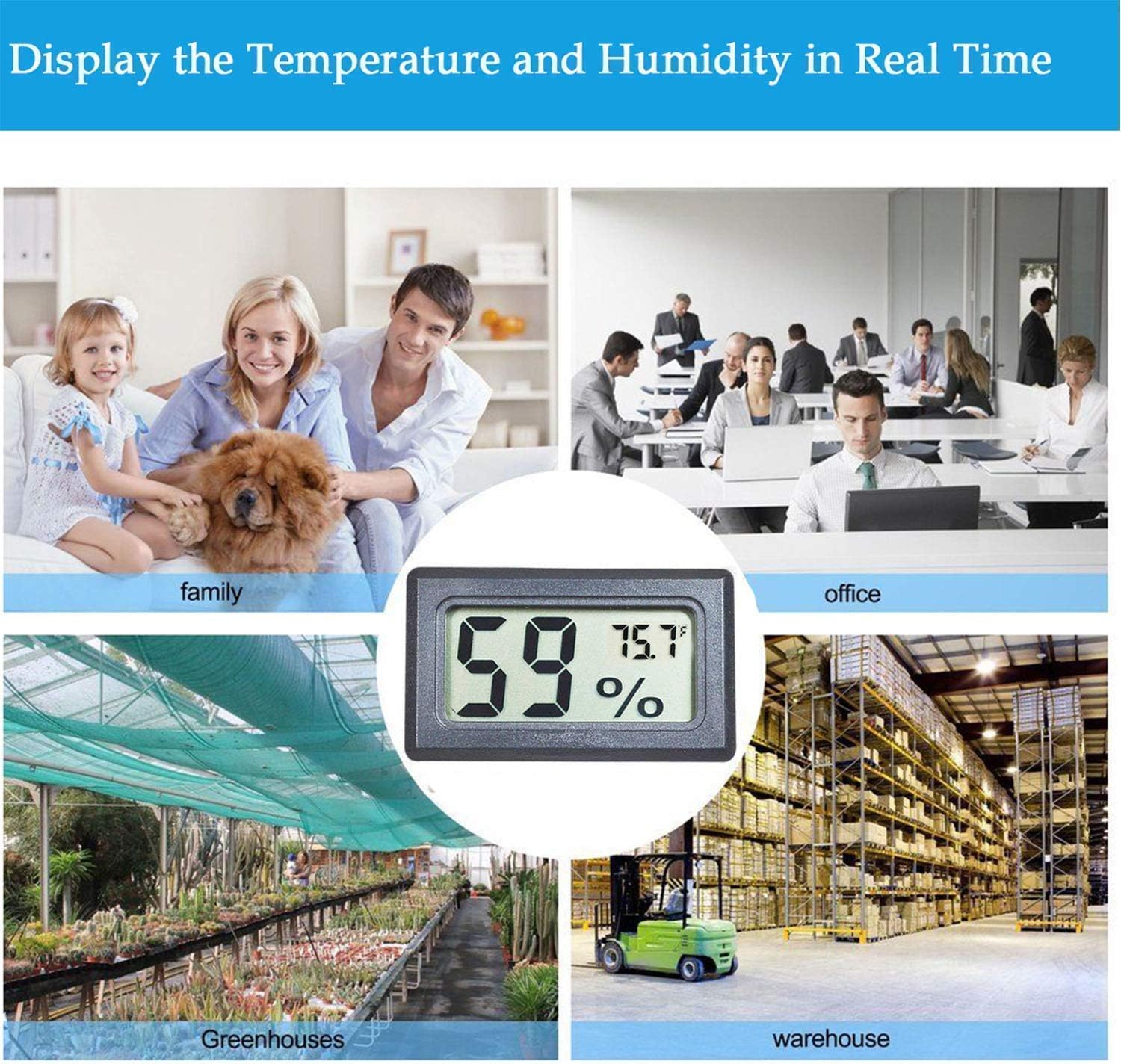 4-Pack Mini Indoor Temperature Humidity Meters Digital Gauge