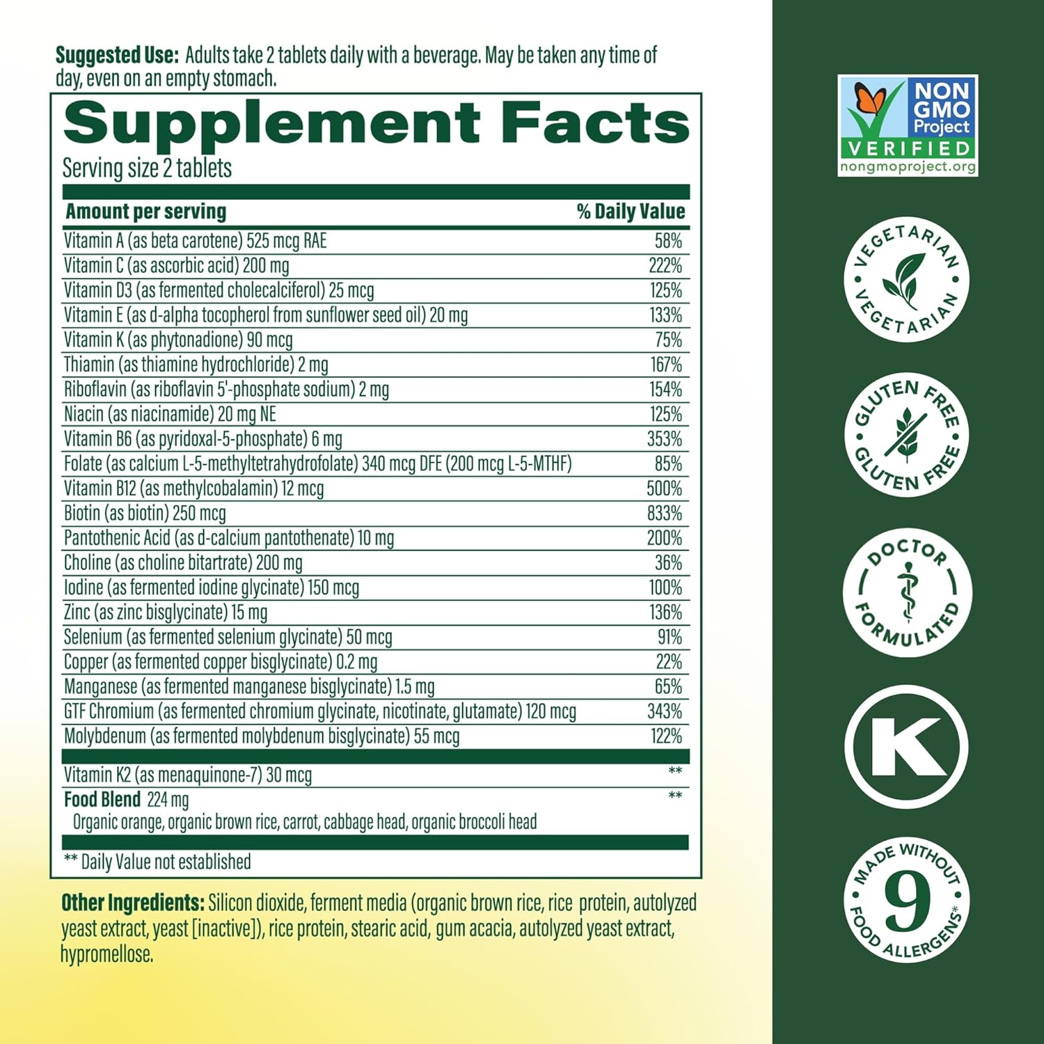 MegaFood Advanced Multivitamin for Men 40+ Doctor Formulated, 120 Tablets | Immune Support, Cellular Energy, Prostate & Brain Health, Choline, Methylfolate Vitamin C, D3, Zinc, Vegetarian, 60 Servings
