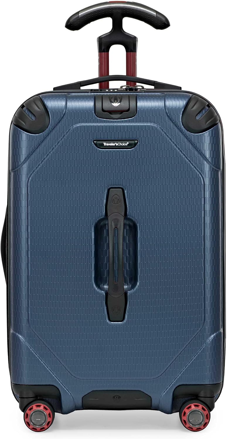 Traveler's Choice Maxporter II Polycarbonate Hardside Trunk with Spinner Wheels, Navy, 31-Inch Large Trunk