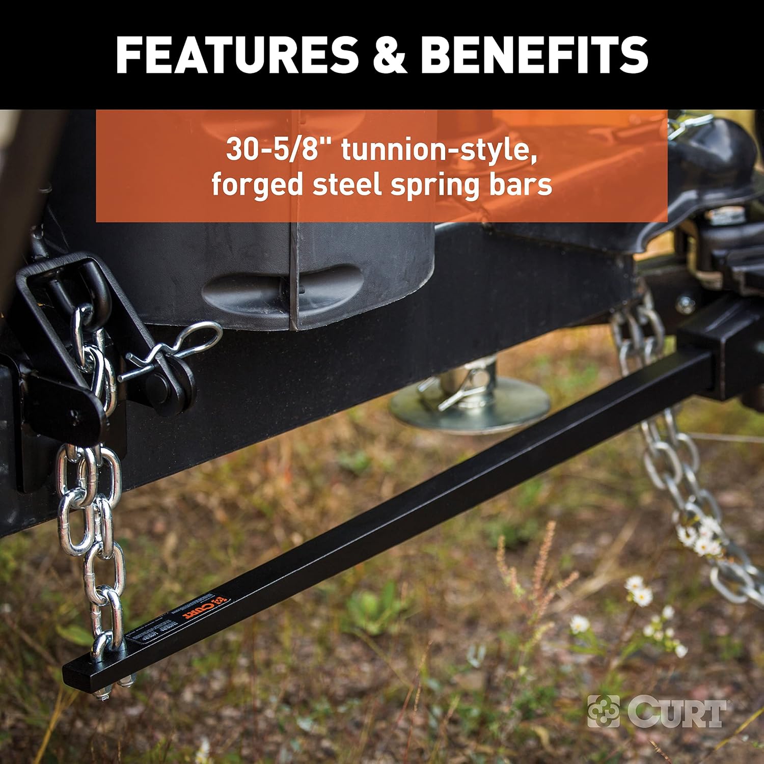 Deep Drop Trunnion Bar Weight Distribution Hitch (8K - 10K lbs, 30-5/8" Bars)