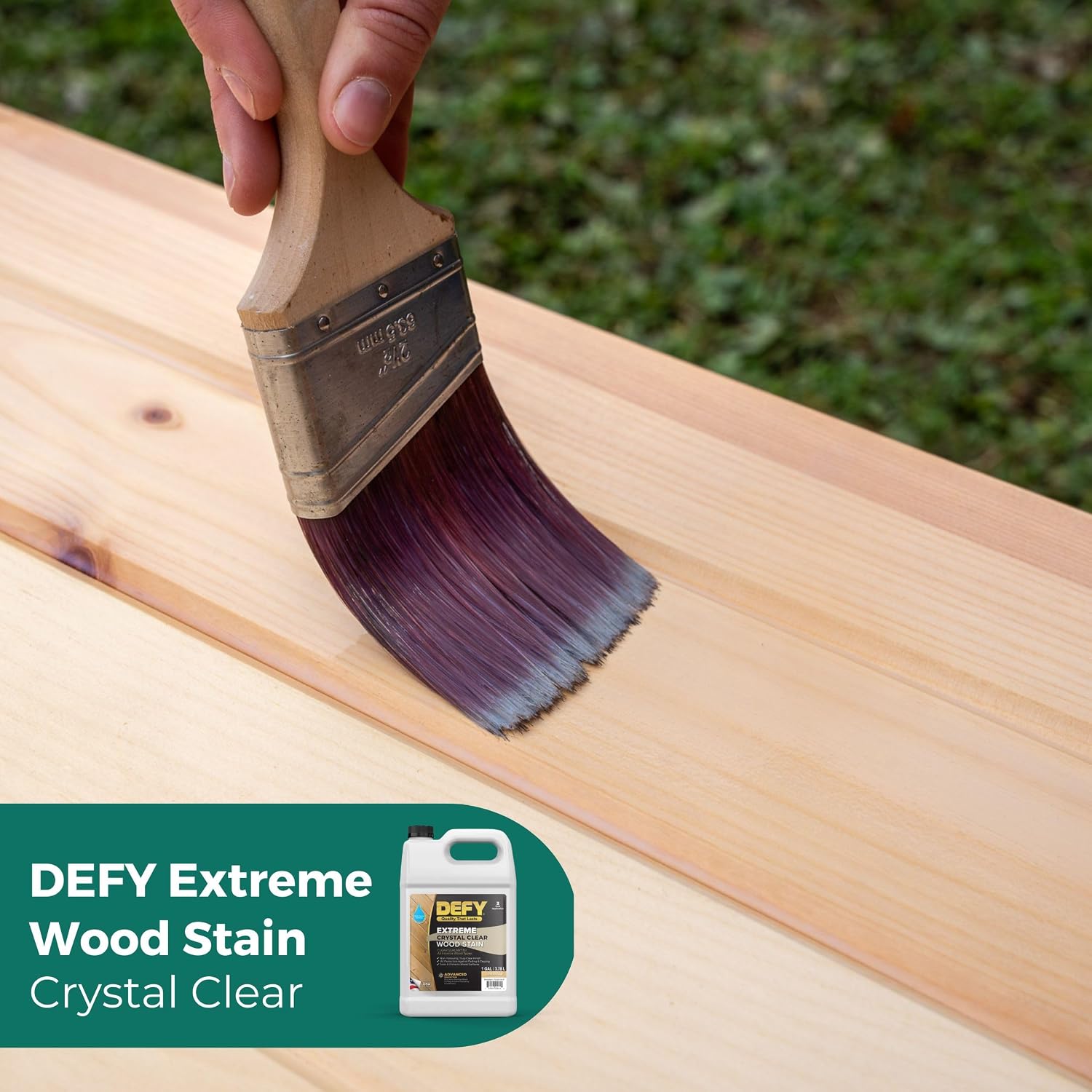DEFY Extreme Wood Stain and Sealer in One - 1 Gallon Semi-Transparent Waterproof Coating for All Wood Types - Cedar Tone