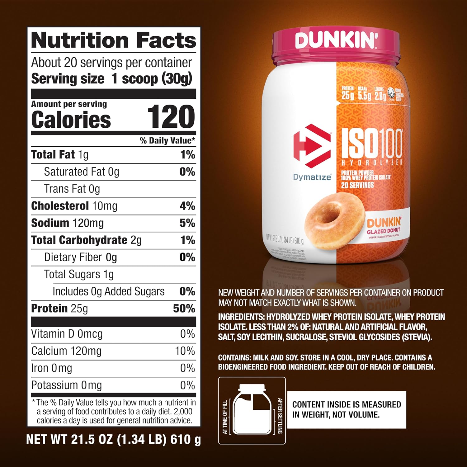 Dymatize ISO100 Protein Powder, 100% Whey Isolate, Gourmet Chocolate | 25g Protein, Hydrolyzed, Fast-Absorbing, Supports Muscle Health, 5.5g BCAAs, Gluten-Free, 76 Servings, 5 lb