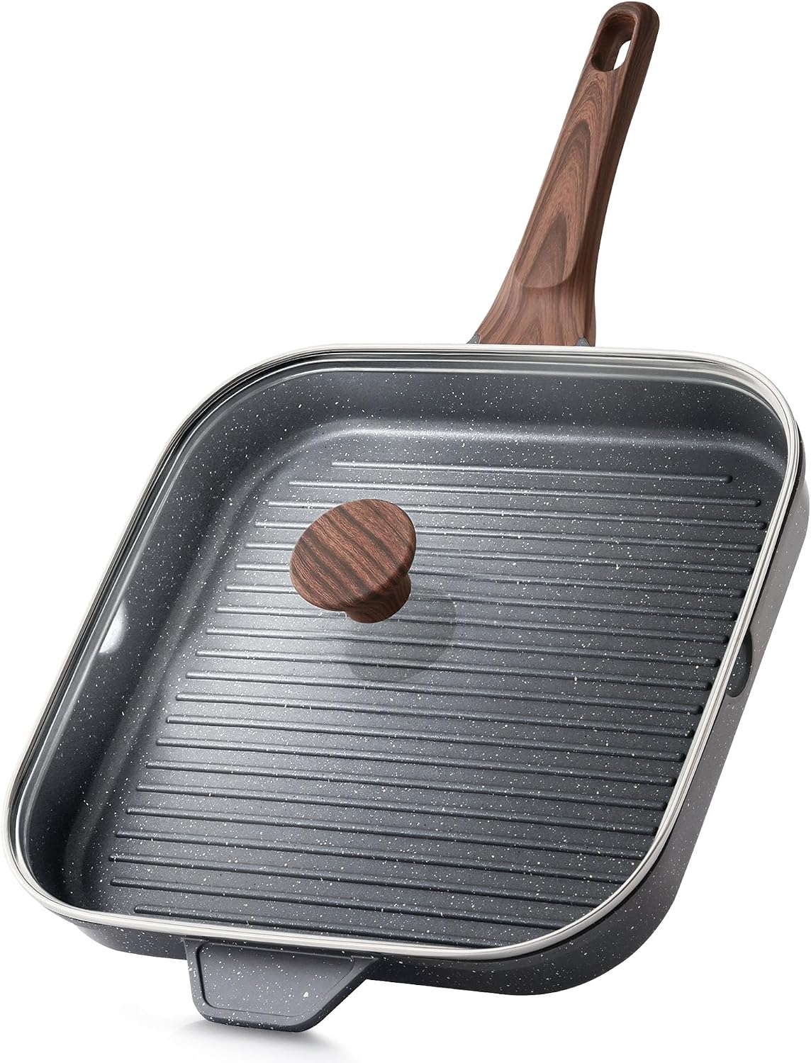SENSARTE Nonstick Griddle Grill Pan, Pro-Grid Reversible Grill & Griddle Pan, Two Burner Cast Aluminum