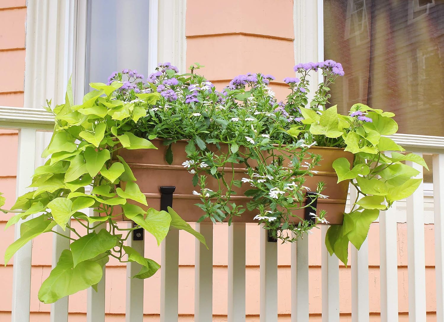 Achla Designs Galvanized Window Flower Box Planter-Green-Medium (24" L x 9.5" W x 7.5" H)
