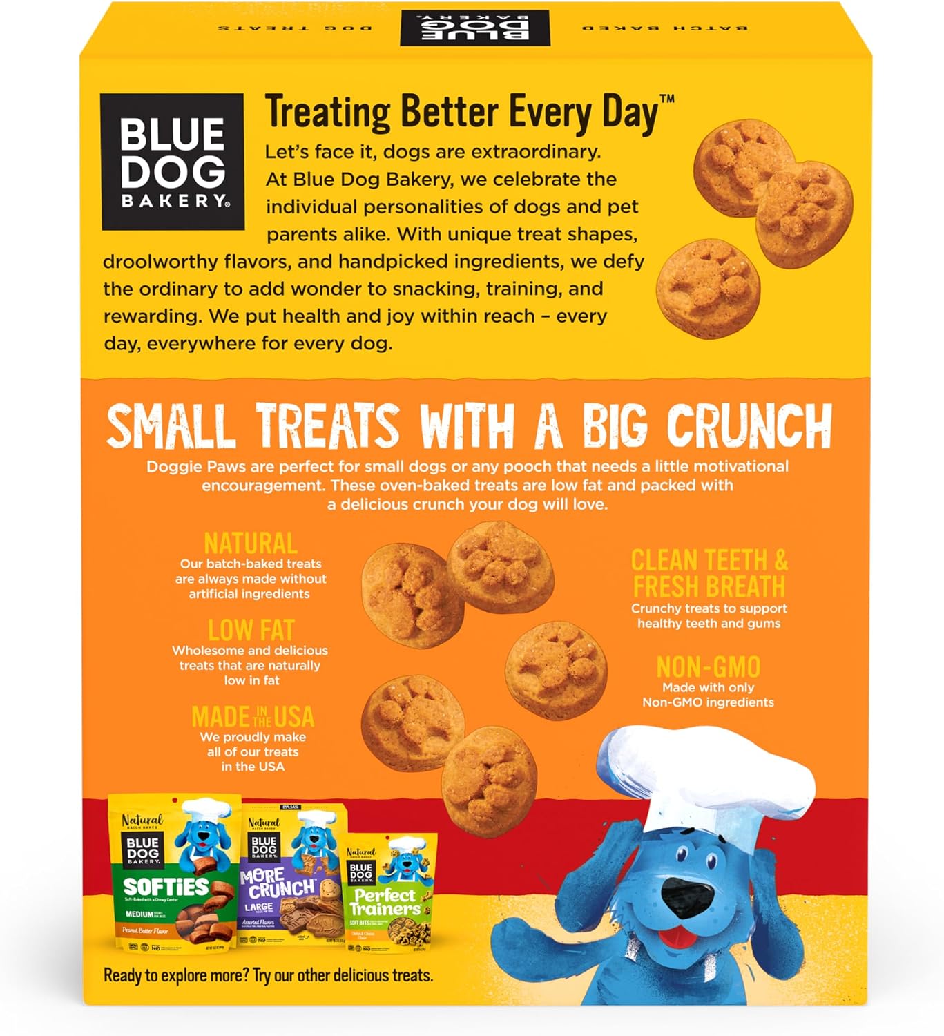Blue Dog Bakery Natural Dog Treats, Doggie Paws, Maple Bacon Flavor, 16.2oz (1 Count) | Crunchy Oven-Baked Dog Treat Biscuits, Maple Bacon Flavor, Made with Real Premium Wholesome Ingredients in the USA