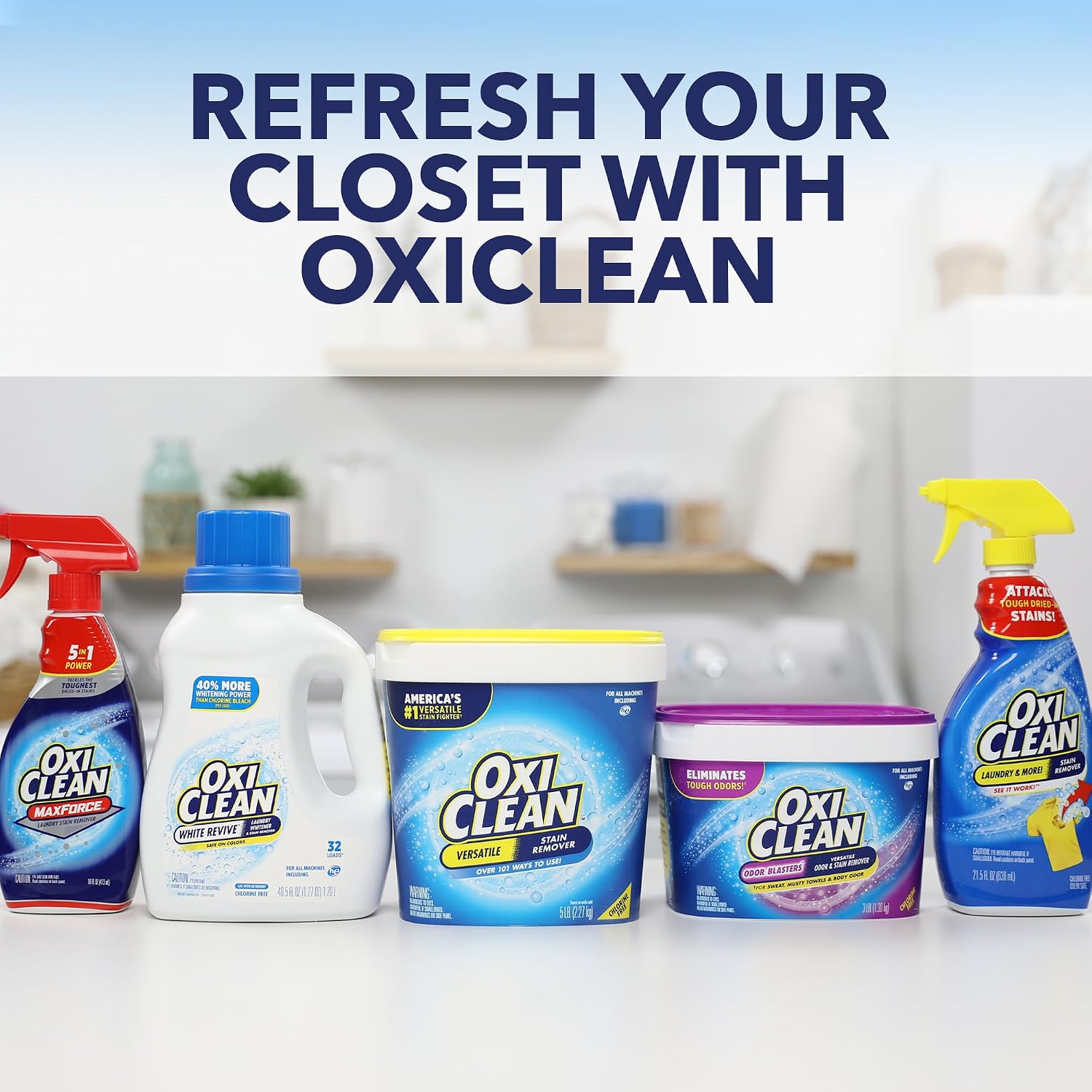 OxiClean Versatile Stain Remover Powder, 5 lb | 101+ Household Uses, Tough Stain Removal, Laundry Booster, Multi-Surface Cleaning, Color Safe, Chlorine Free