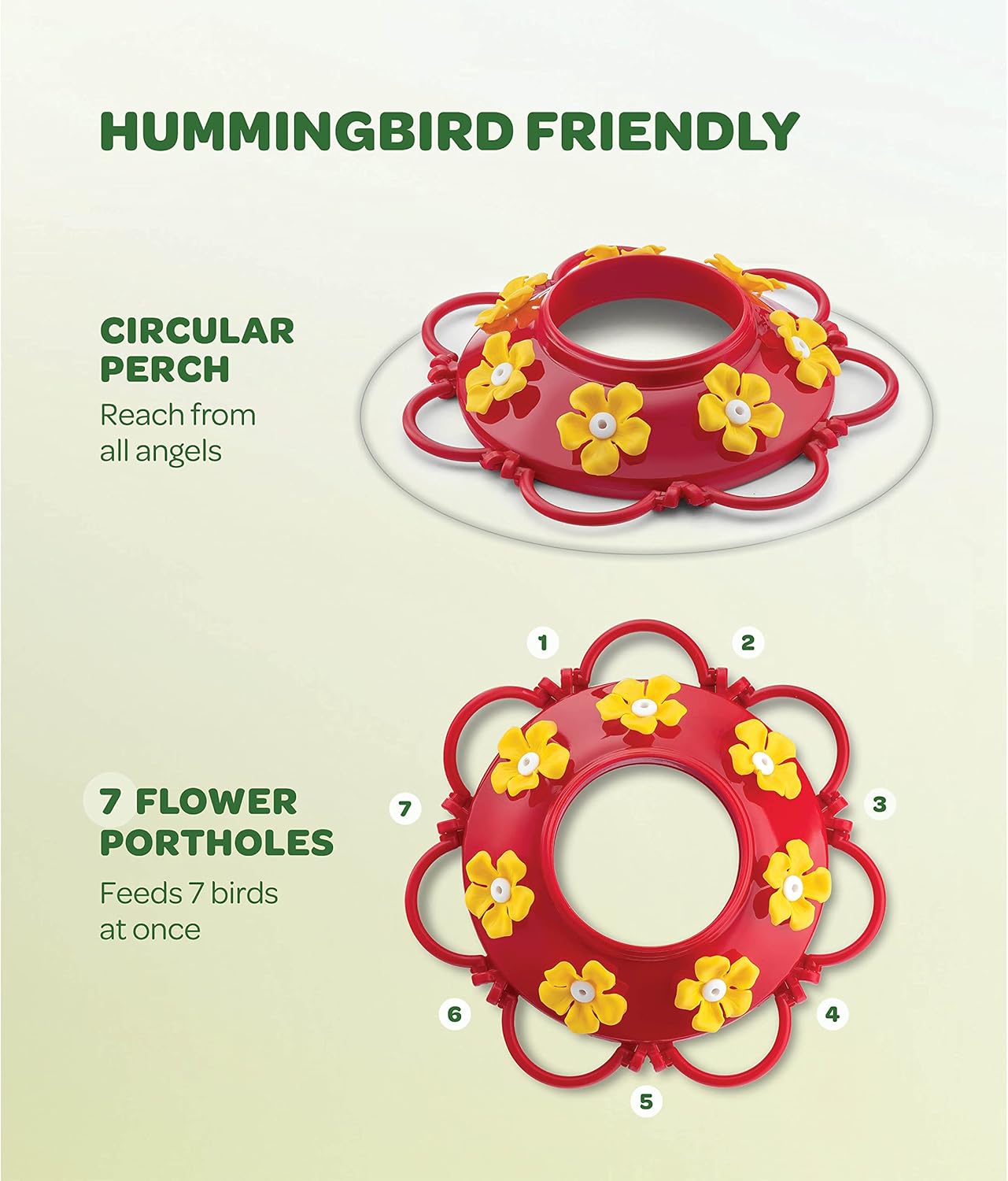 Hummingbird Feeder [Set of 2] Leakproof Clear Plastic 10 oz Wide Mouth.