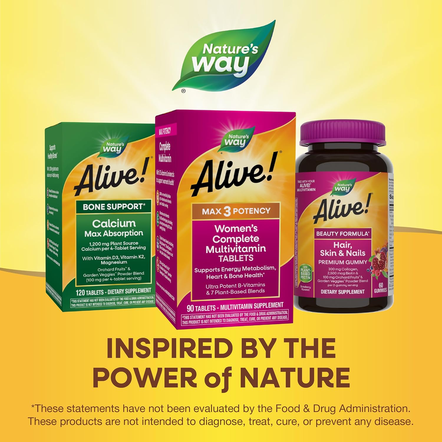 Nature's Way Alive! Max3 Potency Women's Complete Multivitamin, 90 ct | High-Potency Formula with Methylated B12, Folate, CranRx, Spirulina