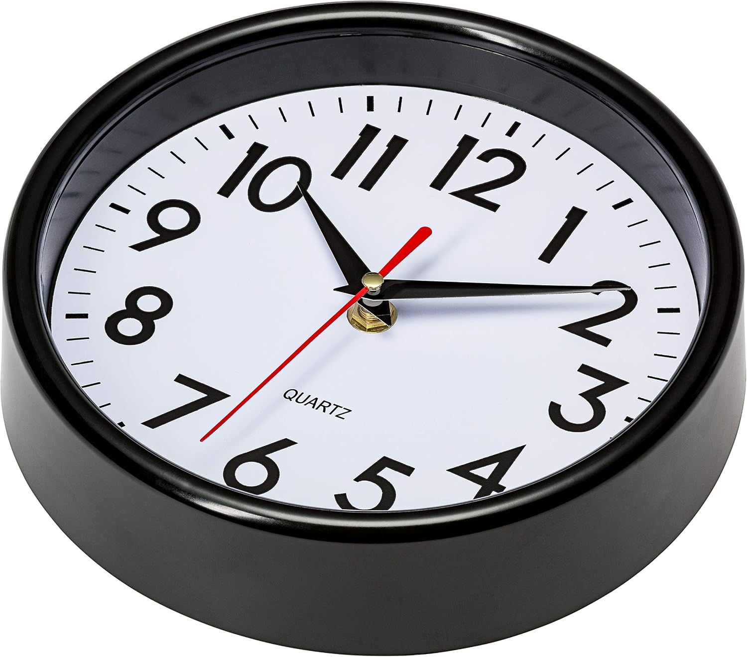 Bernhard Products Silver Wall Clock 8" Silent Non-Ticking Quality Quartz Battery Operated Clock for Home Kitchen Bedroom Bathroom Classroom Nursery
