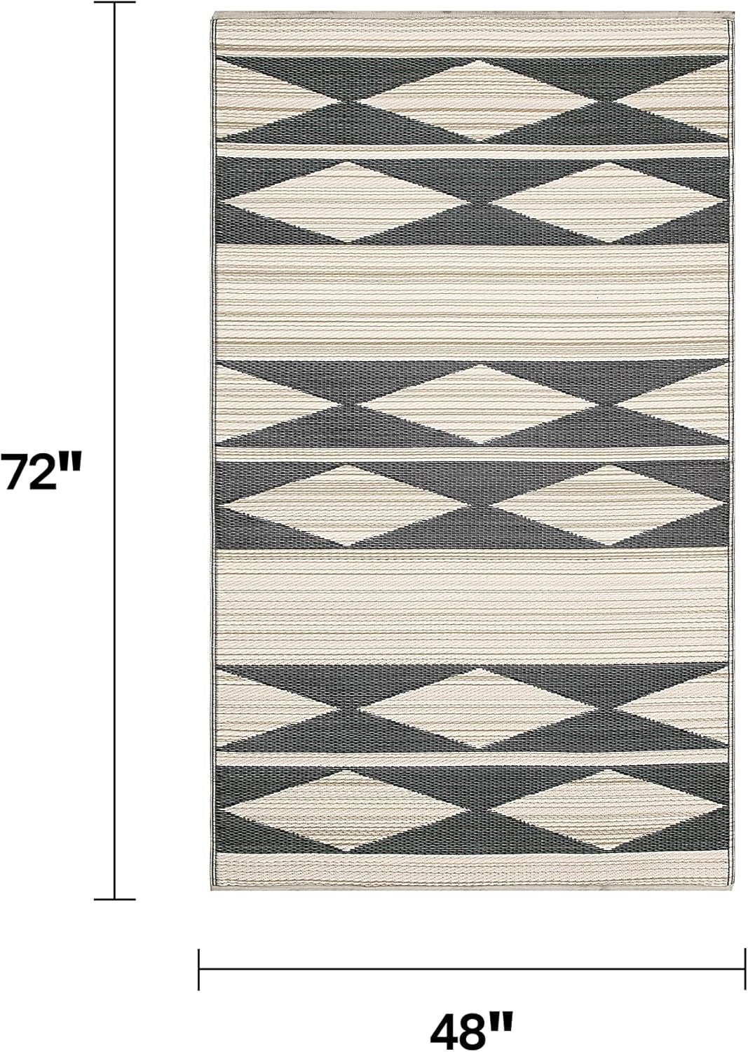 Fab Habitat Outdoor Rug - Waterproof, Fade Resistant, Crease-Free - Premium Recycled Plastic - Geo Tribal - Porch, Deck, Balcony, Mudroom