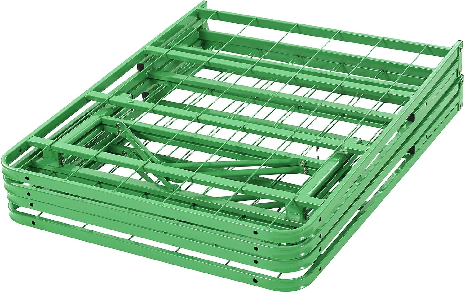 Modway Horizon Queen Bed Frame In Gray - Replaces Box Spring - Folding Metal Mattress Bed Frame