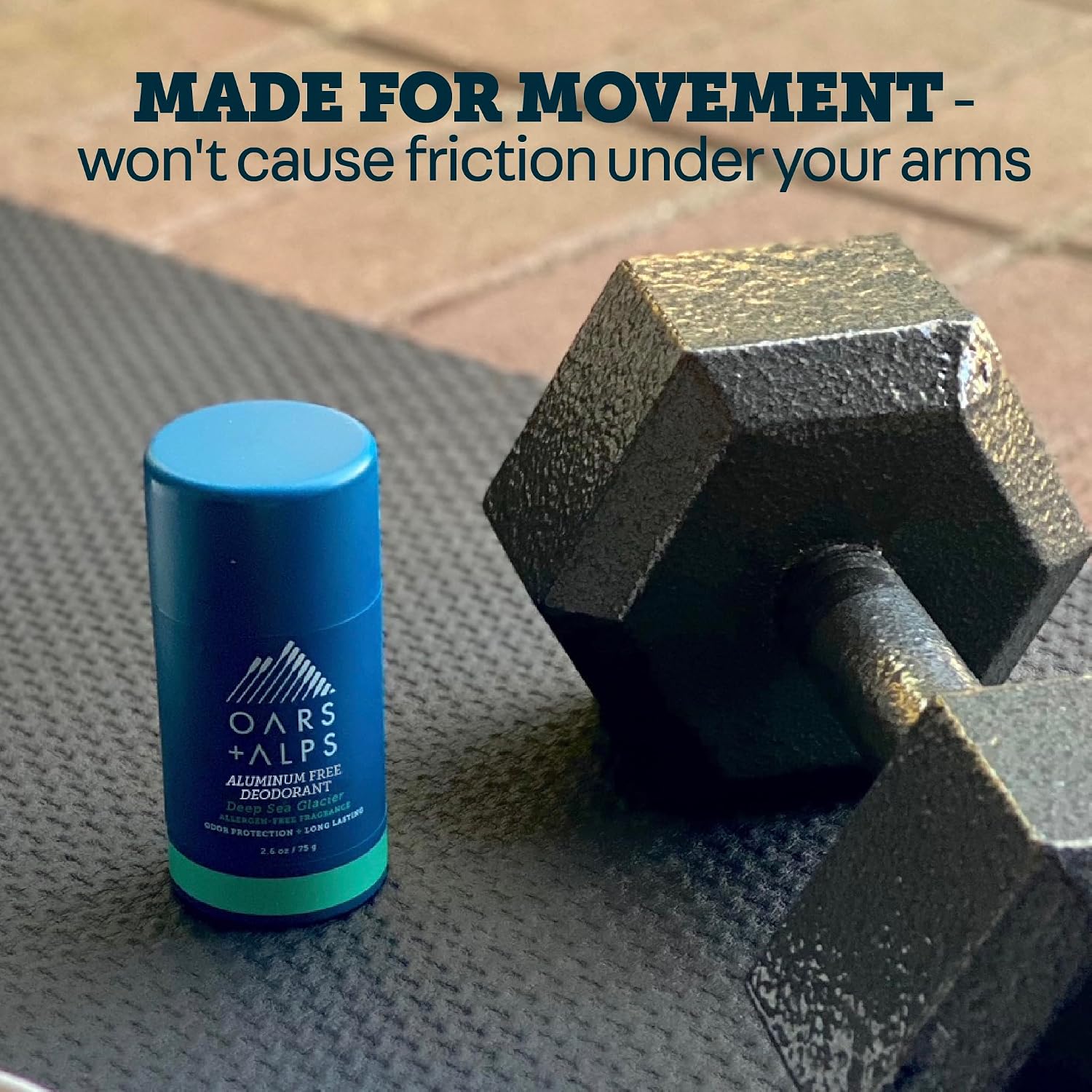 Oars + Alps Aluminum Free Men's Deodorant, Clear + No Residue, 2pk, 2.6oz