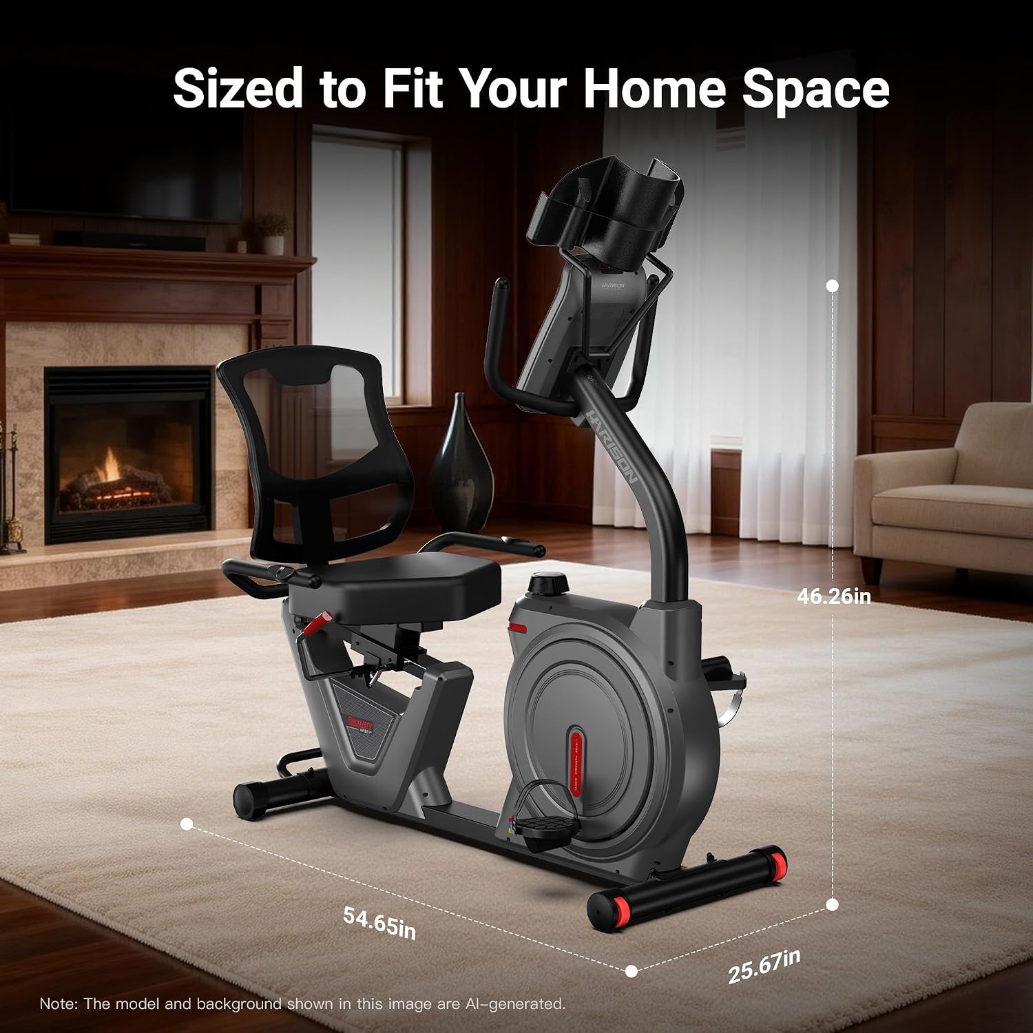 Recumbent Exercise Bike for Home and Seniors, 450 LB Capacity | Comfortable Seat, Easy Step-Through Frame and Quiet Magnetic Resistance for Smooth
