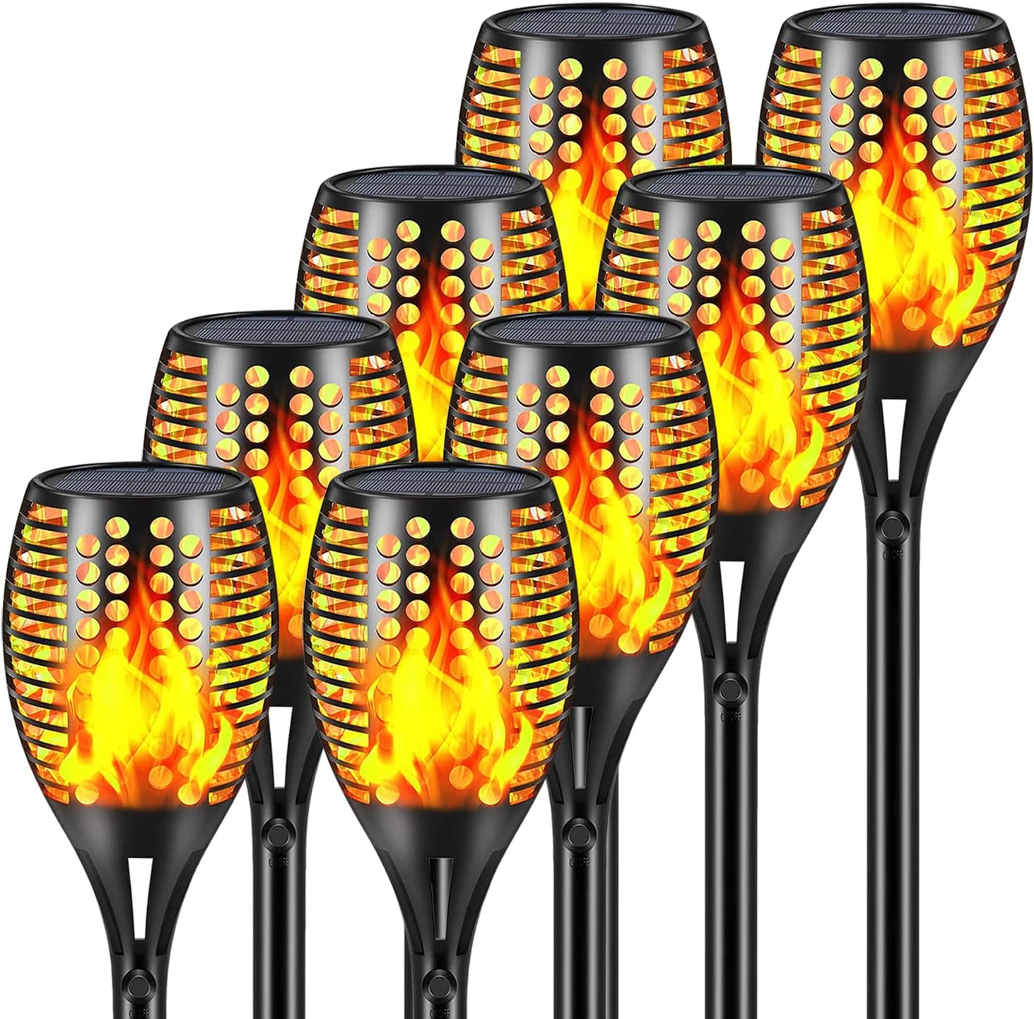 Aityvert Flickering Flame Solar Torch Lights Outdoor, 43" Tall, 2 Pack | Realistic 96-LED Flame Effect,Higher & Larger,IP65 Waterproof, Landscape Decoration Auto On/Off for Patio, Garden,Pathway