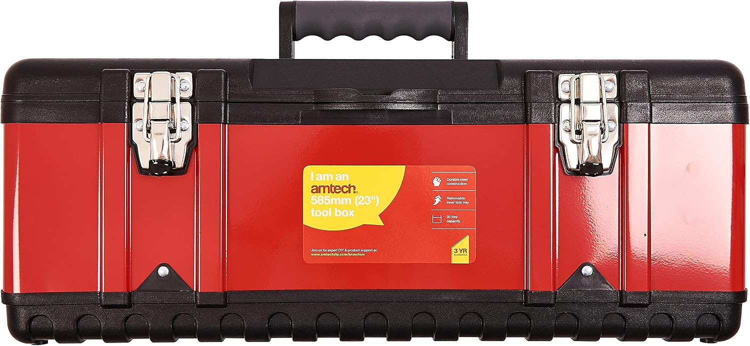 Amtech N0150 Toolbox, Tool Box With Compartments, 23-Inch