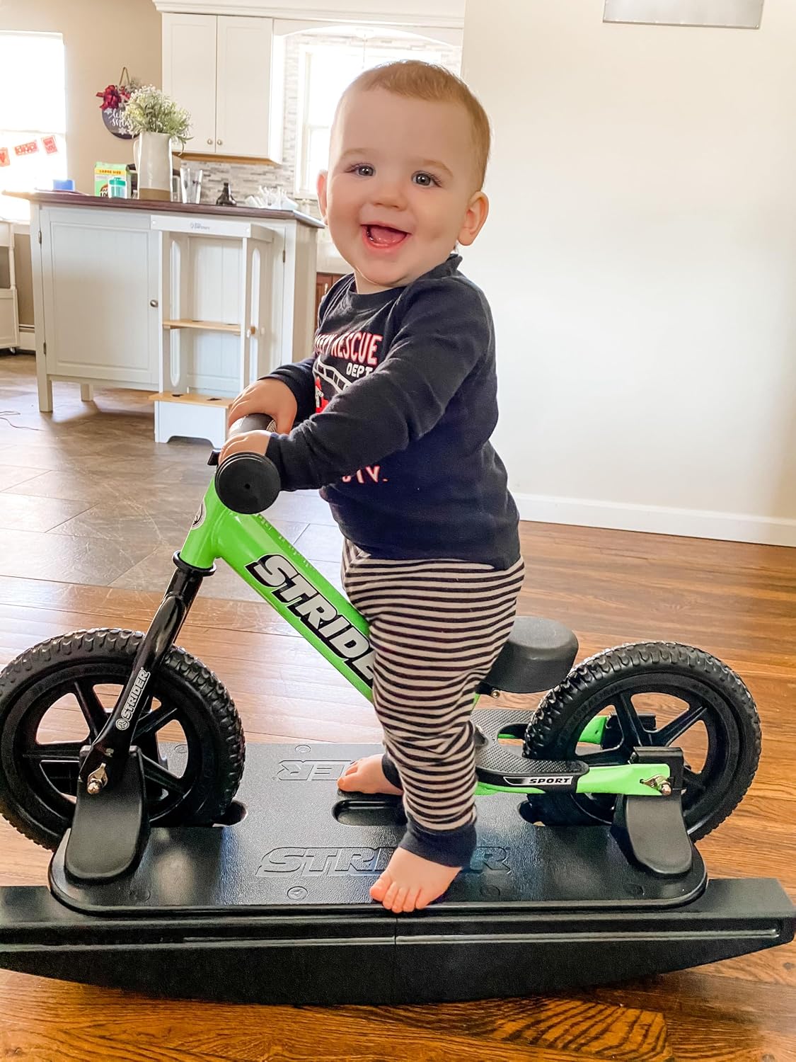 Strider Sport 2-in-1 Rocking Bike, Ages 6 Months–4 Years | For 12 Model, Converts Baby Rocking Toy to Toddler Balance Bike, Tool-Free Adjustments, Wide and Stable Base, Durable Plastic