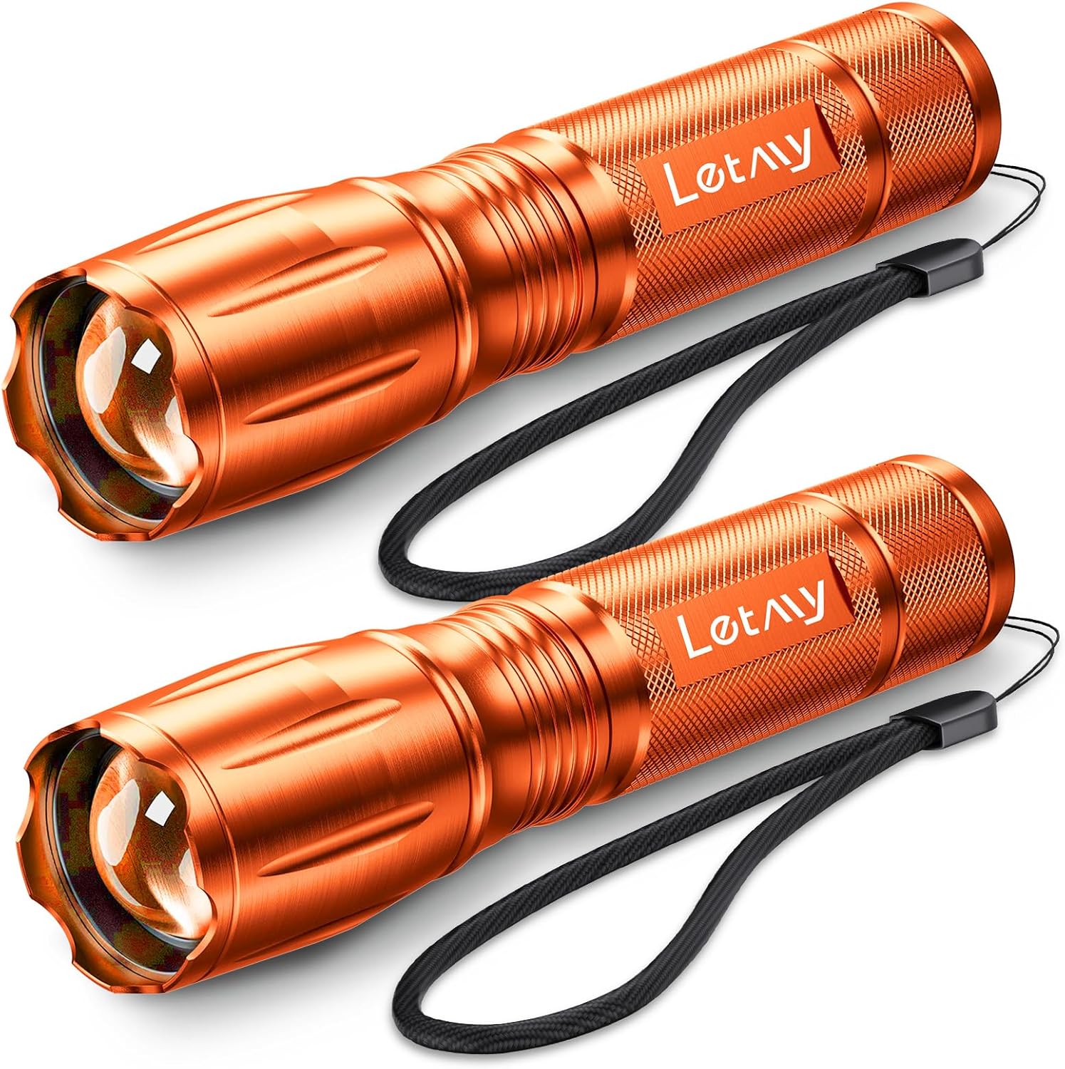 LETMY Tactical Flashlight S2000-2 Pack Bright Military Grade LED Flashlights High Lumens - Portable Handheld Flash Light, 5 Modes Zoomable Waterproof Flashlights for Home Emergency Camping Outdoor