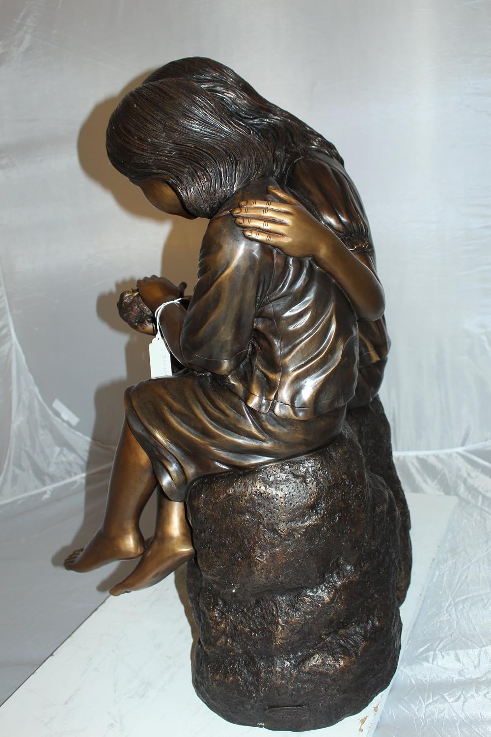 Nifao Two Children with Bird, Kids Medium Bronze Statue, 18"L x 26"W x 34"H
