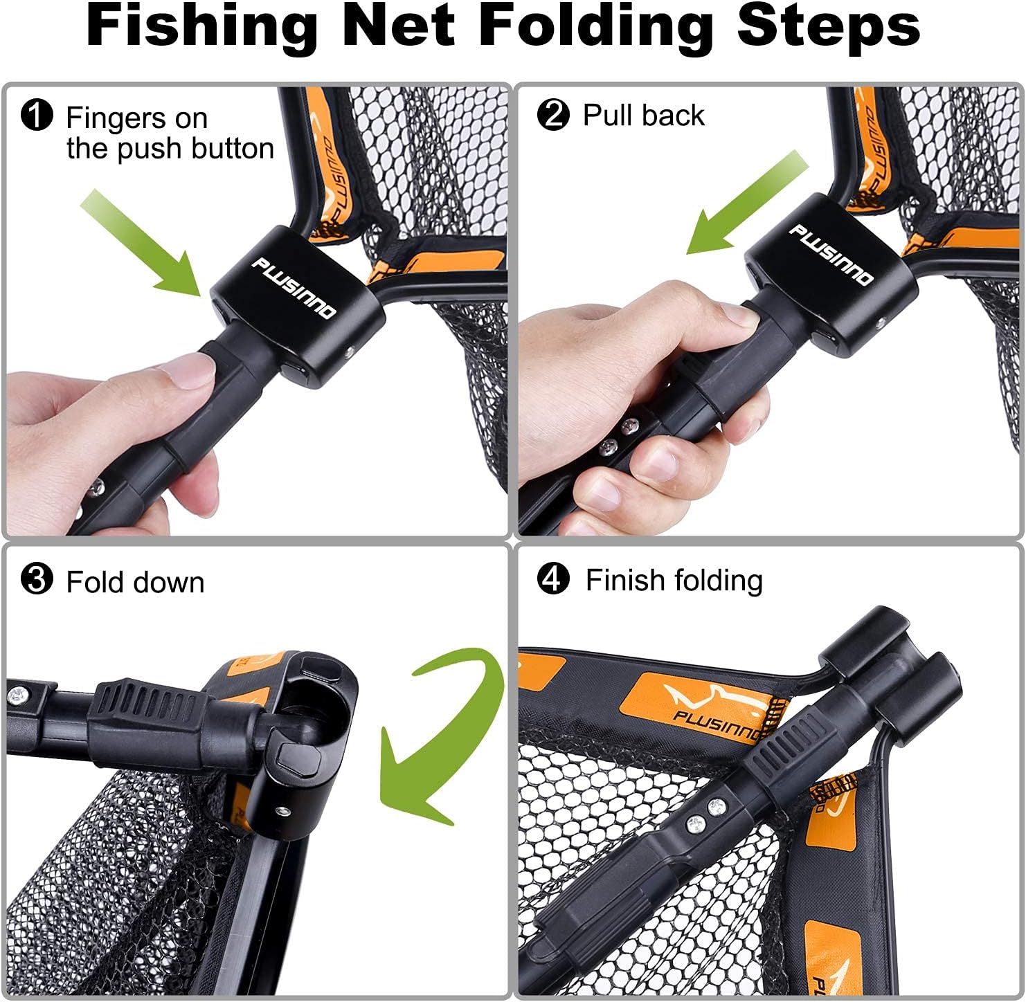 PLUSINNO Floating Fishing Net for Steelhead, Salmon, Fly, Kayak, Catfish, Bass, Trout Fishing