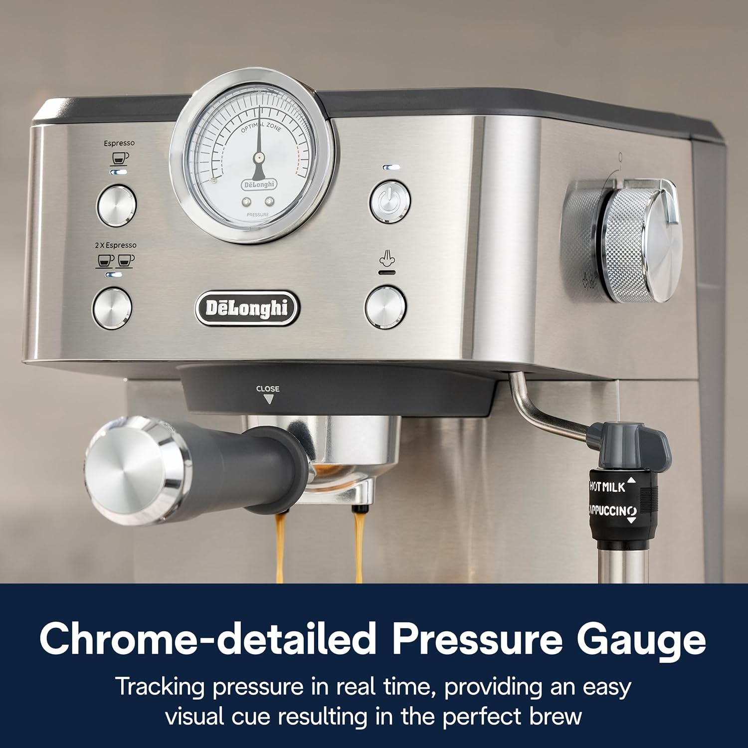 De'Longhi Stilosa Compact Manual Espresso Machine, Manual Milk Frother