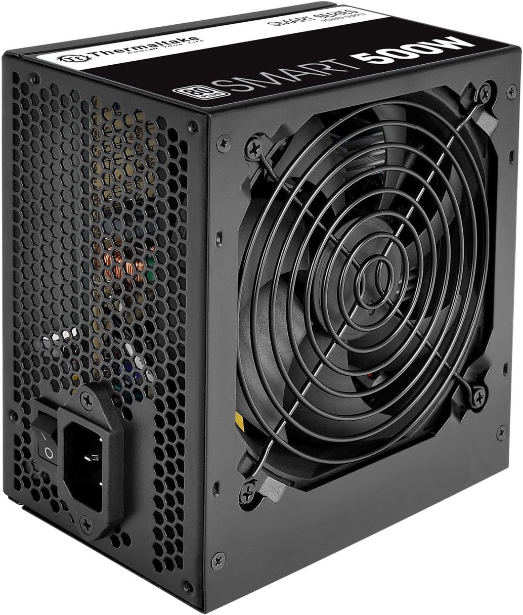 Thermaltake Smart 500W 80+ White Certified PSU, Continuous Power with 120mm Ultra Quiet Cooling Fan, ATX 12V V2.3/EPS 12V Active PFC Power Supply PS-SPD-0500NPCWUS-W