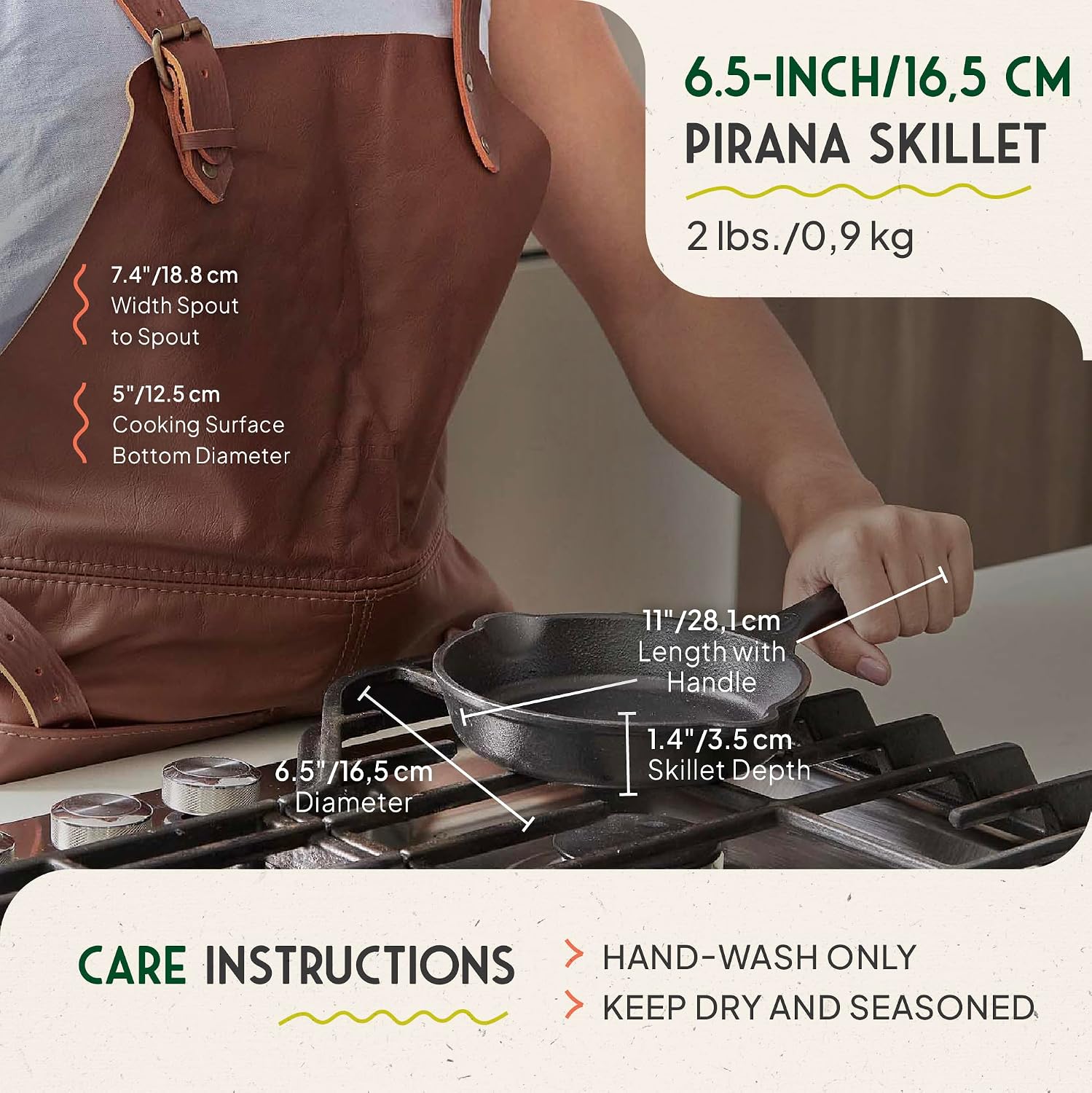 Victoria 10-Inch Cast Iron Skillet, Pre-Seasoned Cast-Iron Frying Pan with Long Handle, Made in Colombia | Pan with Long Handle, Made in Colombia