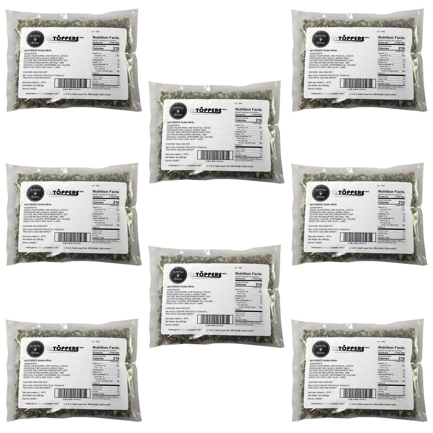 Andes Mints Chopped Candy 4 LBS – Mint Chocolate Bits for Ice Cream, Yogurt, Desserts – Bulk Toppings for Sundae Bars, Party Treats, Frozen Sweets