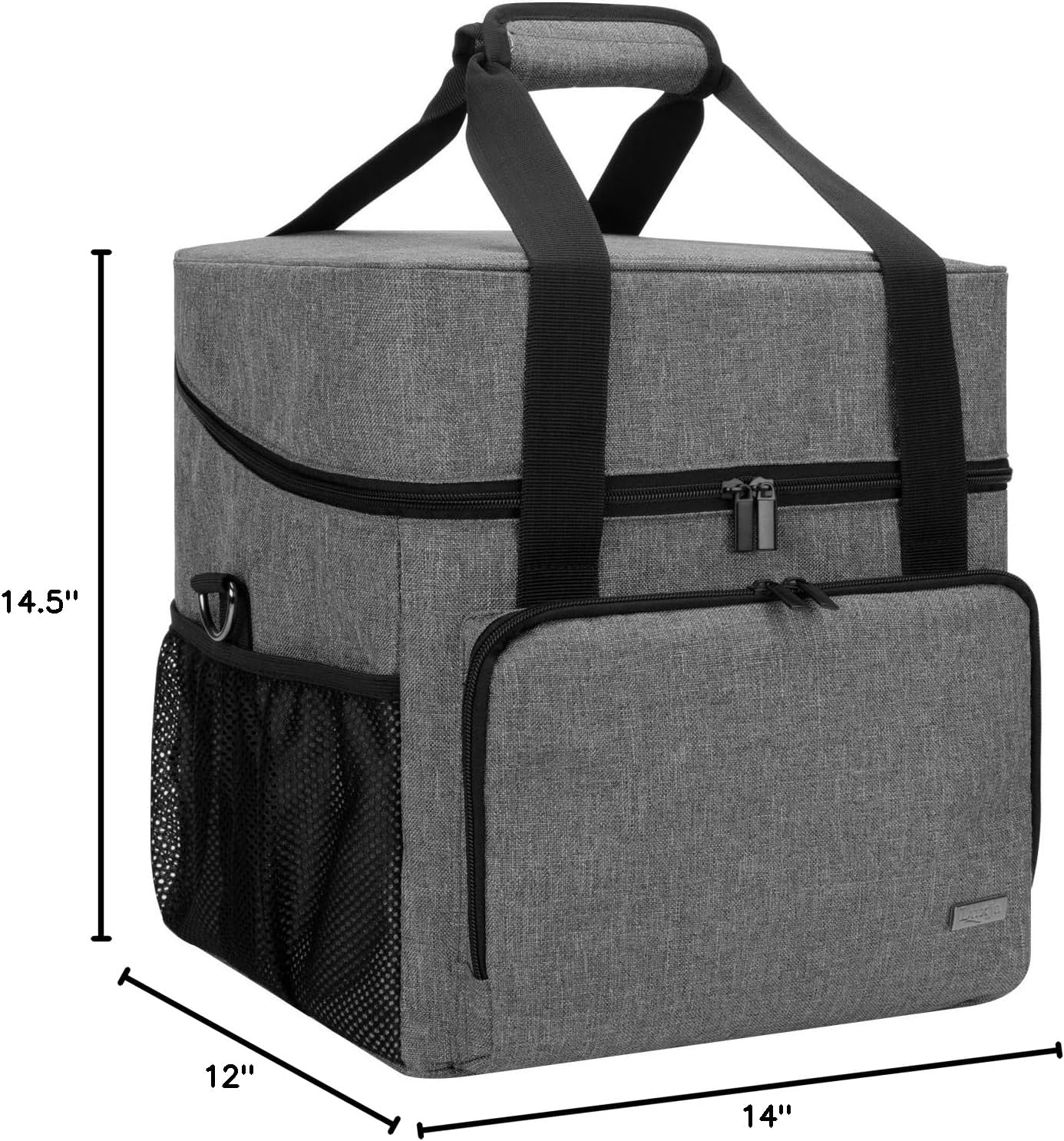 LUXJA Serger Machine Carrying Case with Bottom Wooden Board, Gray