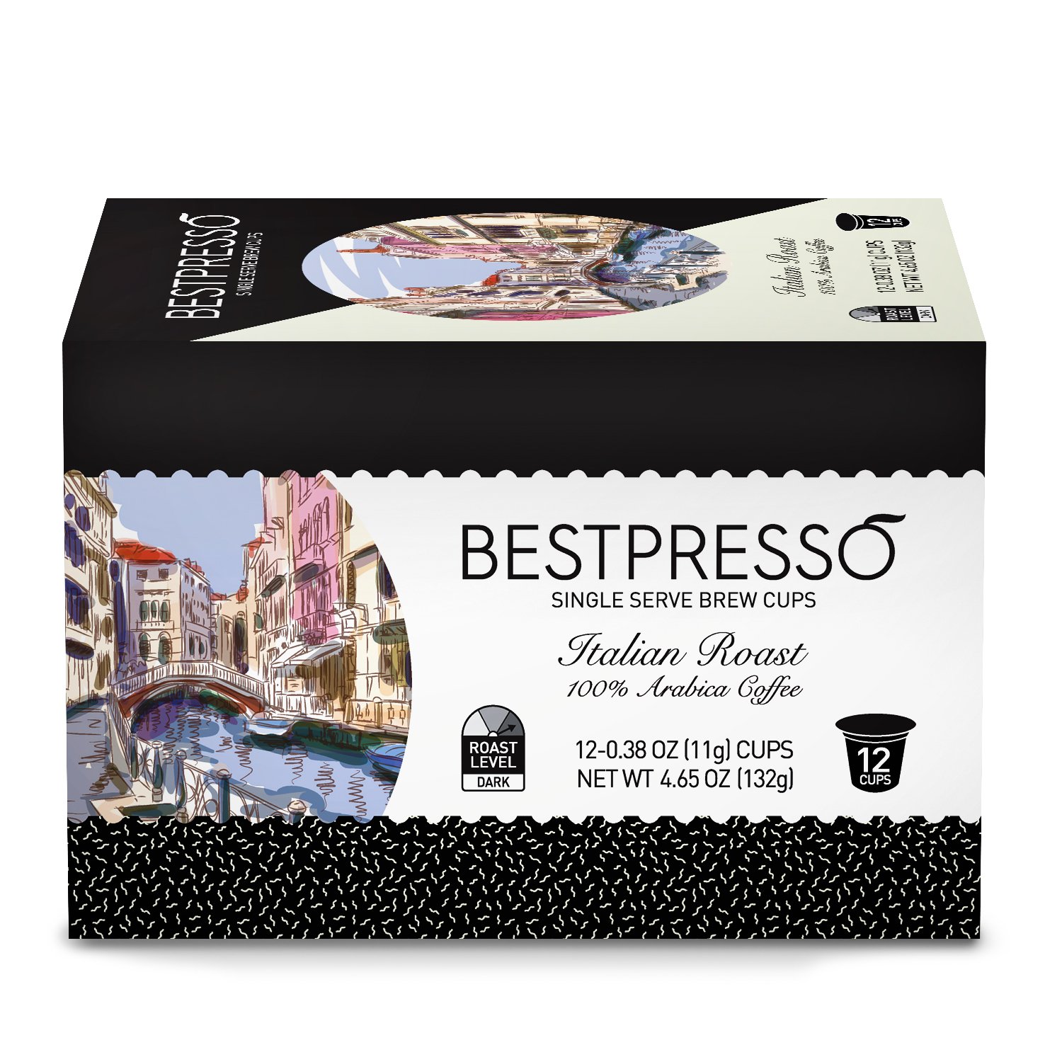Bestpresso Coffee, Donut Shop Medium Roast Single Serve K-Cup Pods, 96 Count (Compatible With 2.0 Keurig Brewers) 8 Packs Of 12 Cups