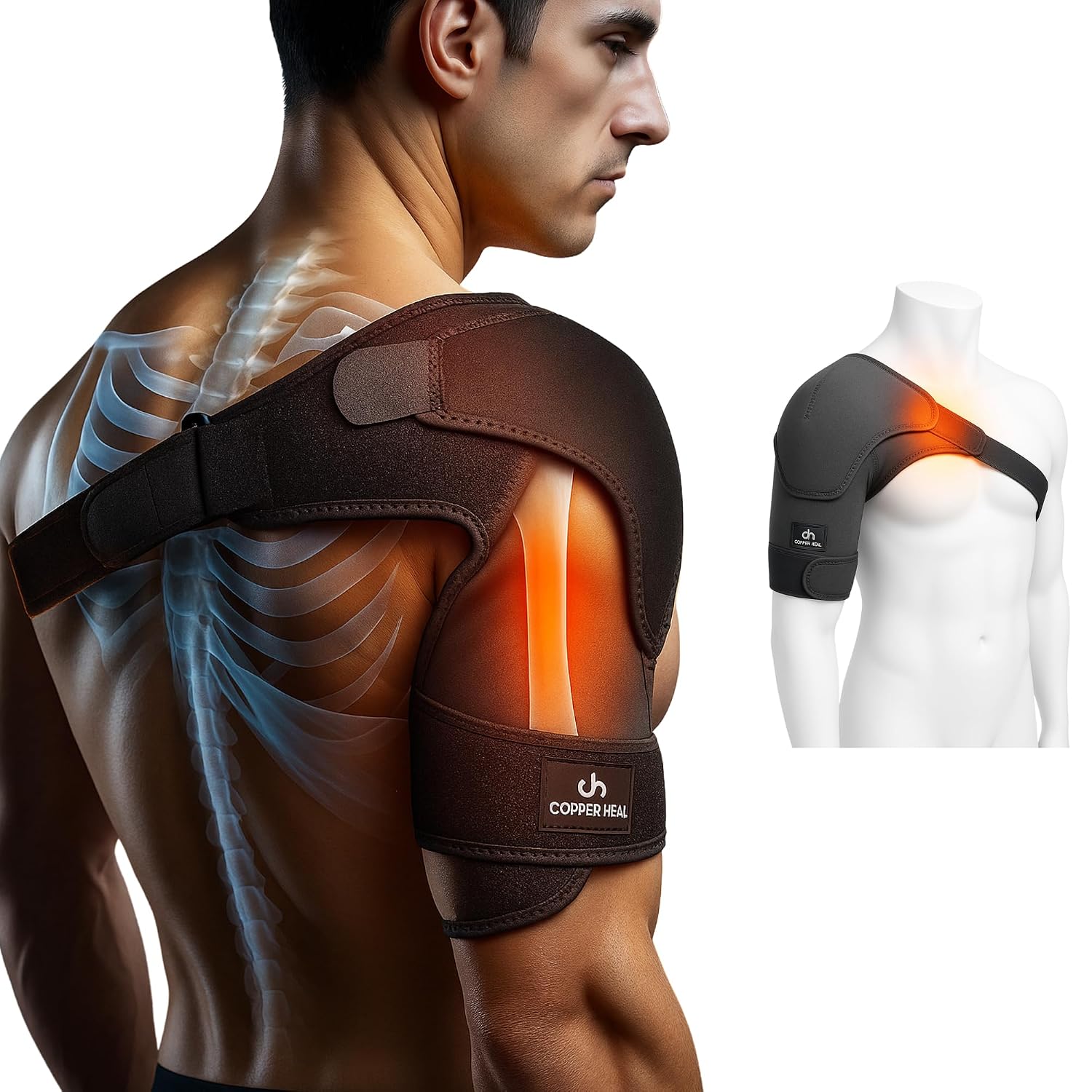COPPER HEAL – Shoulder Adjustable Clamp Compression Sleeve for Men Women's Support