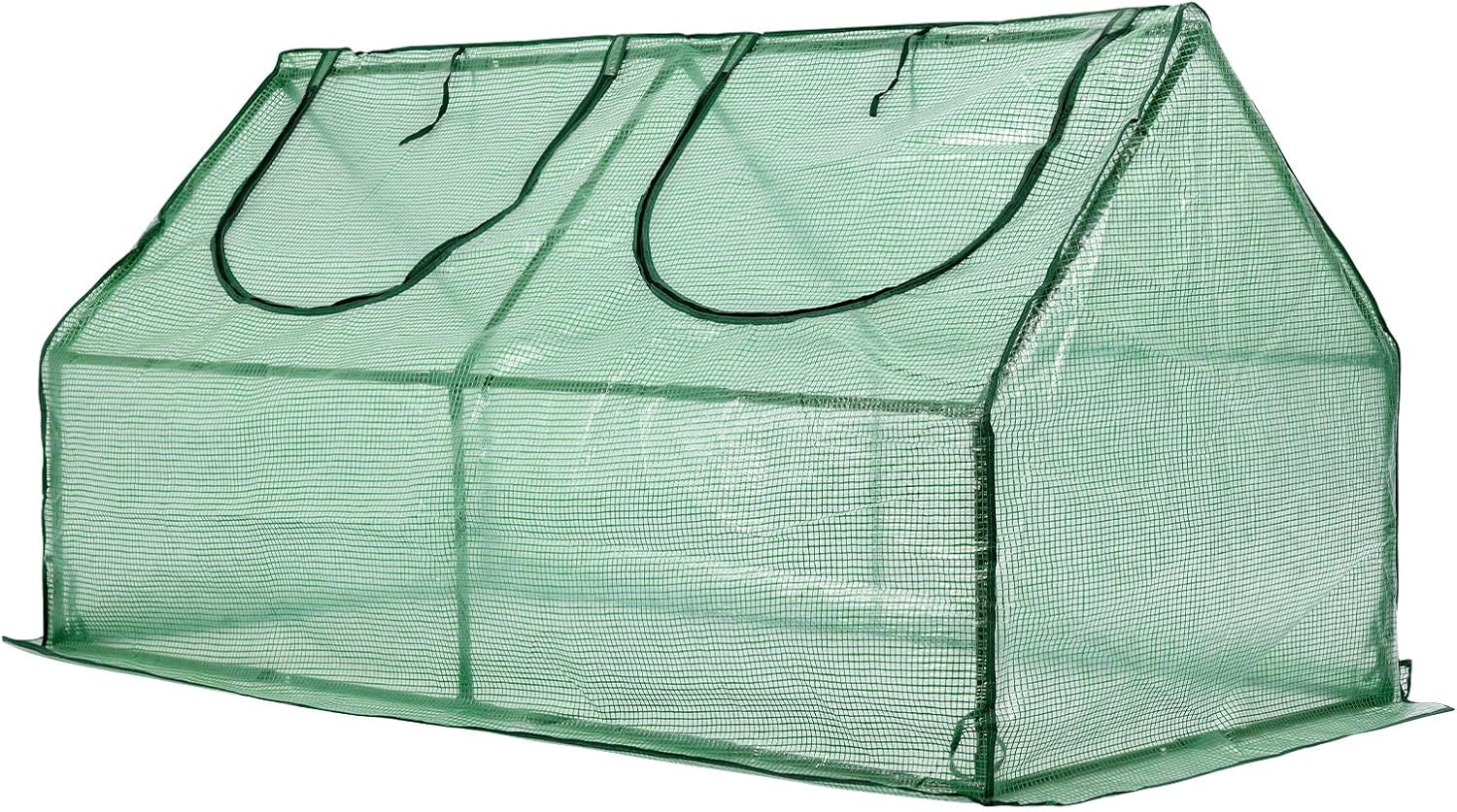 Aoodor 6 x 3 x 3 ft Mini Greenhouse with 2 Zipper Doors, Water-Resistant, UV-Protected for Flowers, Vegetables, and Herbs, Green
