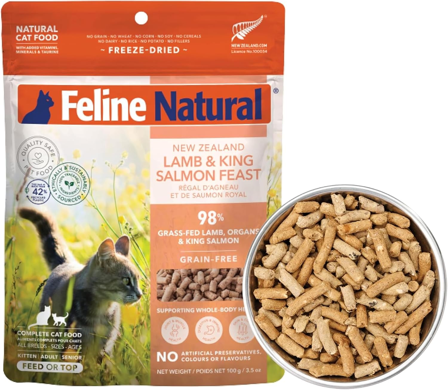 Feline Natural - High Protein Freeze Dried Dry Cat Food with 98% Meat