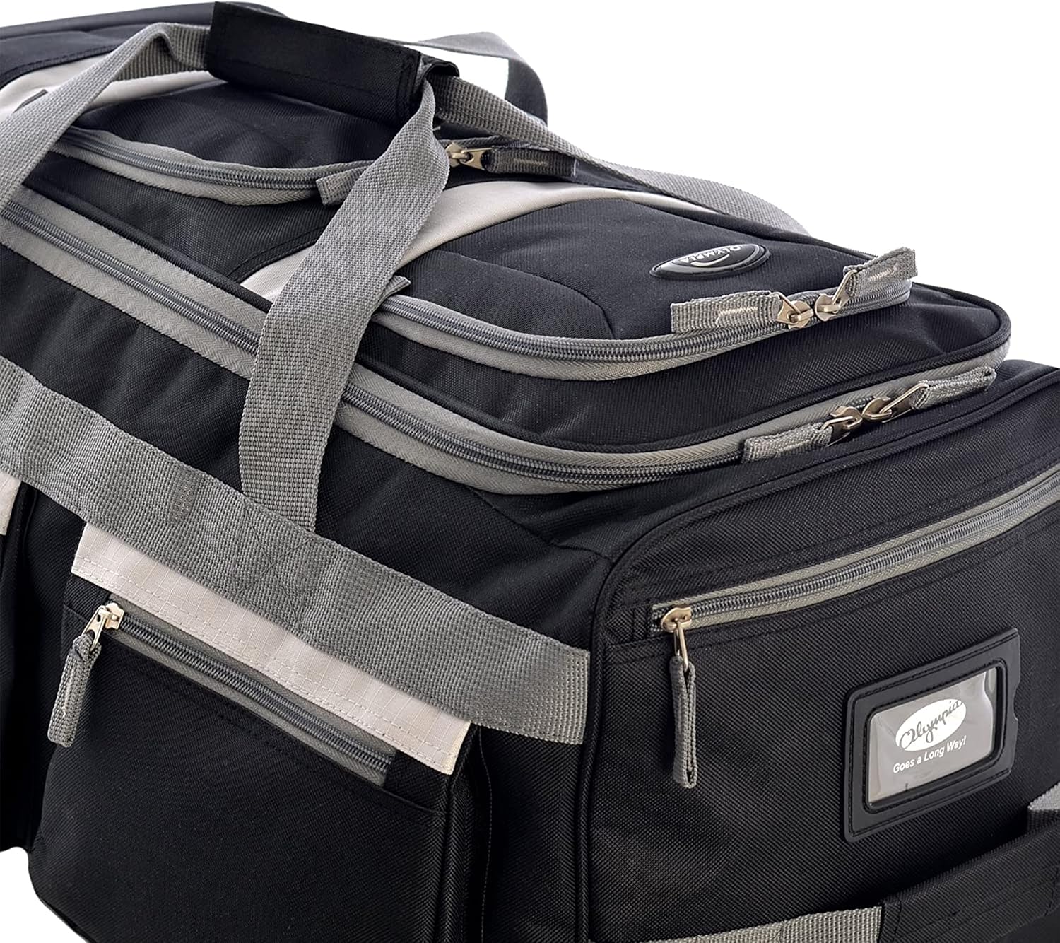 Olympia U.S.A. 33 inch Jumbo Size 8 Pockets Wheeled Rolling Duffel Bag Water Resistant Luggage Lightweight Travel Suitcase with Retractable Handle