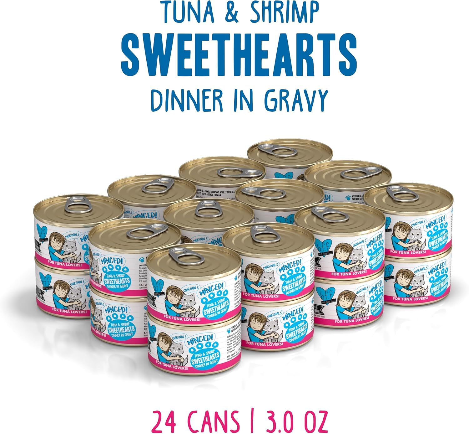 Weruva BFF Minced Natural Wet Cat Food, Batch O Besties Variety Pack, 5.5oz Can, Pack of 8