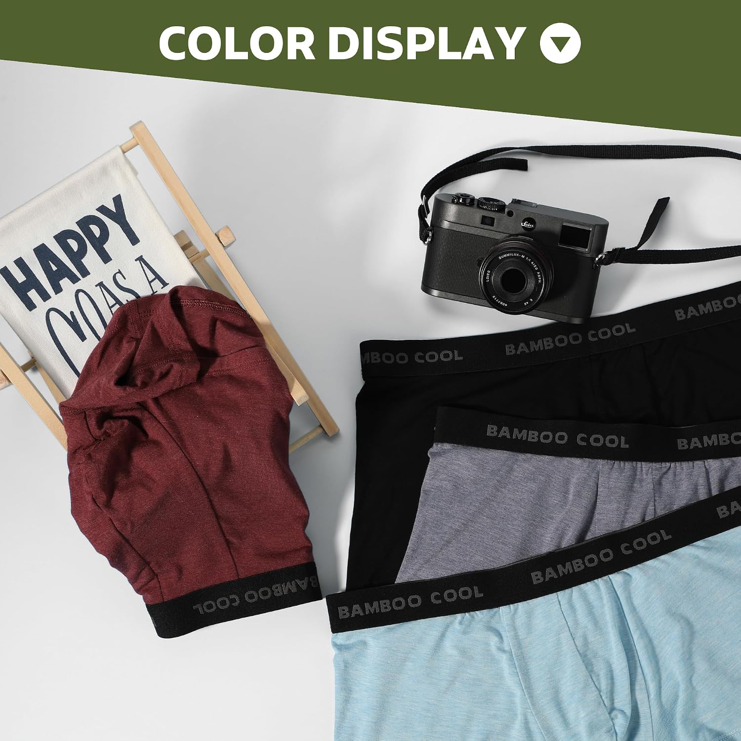 BAMBOO COOL Men's Boxer Briefs Ultra Breathable Underwear Multipack