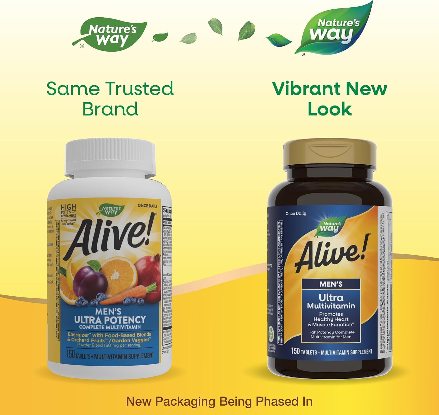 Nature's Way Alive! Men’s Daily Ultra Potency Multivitamin Tablets, 60 ct | Complete High Potency Men’s Daily Vitamin Promotes Heart & Muscle Function*, B-Vitamins, Zinc and Antioxidants